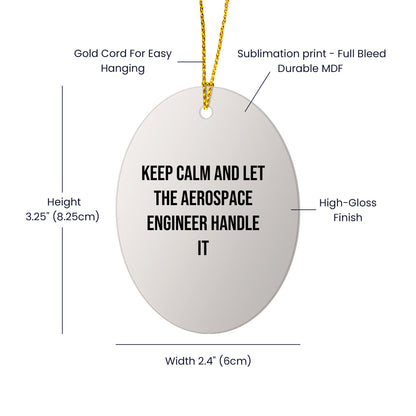 Aerospace Engineer Gifts, Keep Calm and Let the Pro Handle It, Oval Ornament, Christmas Unique Gifts from Friends