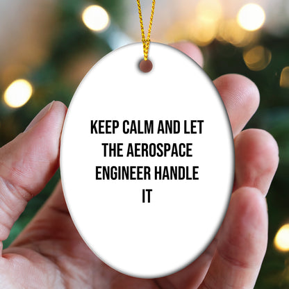 Aerospace Engineer Gifts, Keep Calm and Let the Pro Handle It, Oval Ornament, Christmas Unique Gifts from Friends