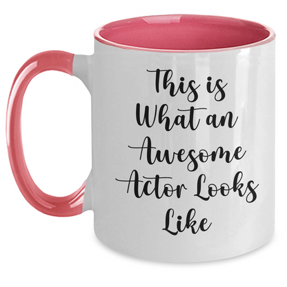 Funny Actor Gifts for Him - This Is What An Awesome Actor Looks Like Two Tone Coffee Mug, Gifts from Dad to Men on Father's Day - Main