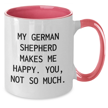 Funny German Shepherd Dog Gifts from Friends for Dad's Unique Two Tone Coffee Mug - Additional
