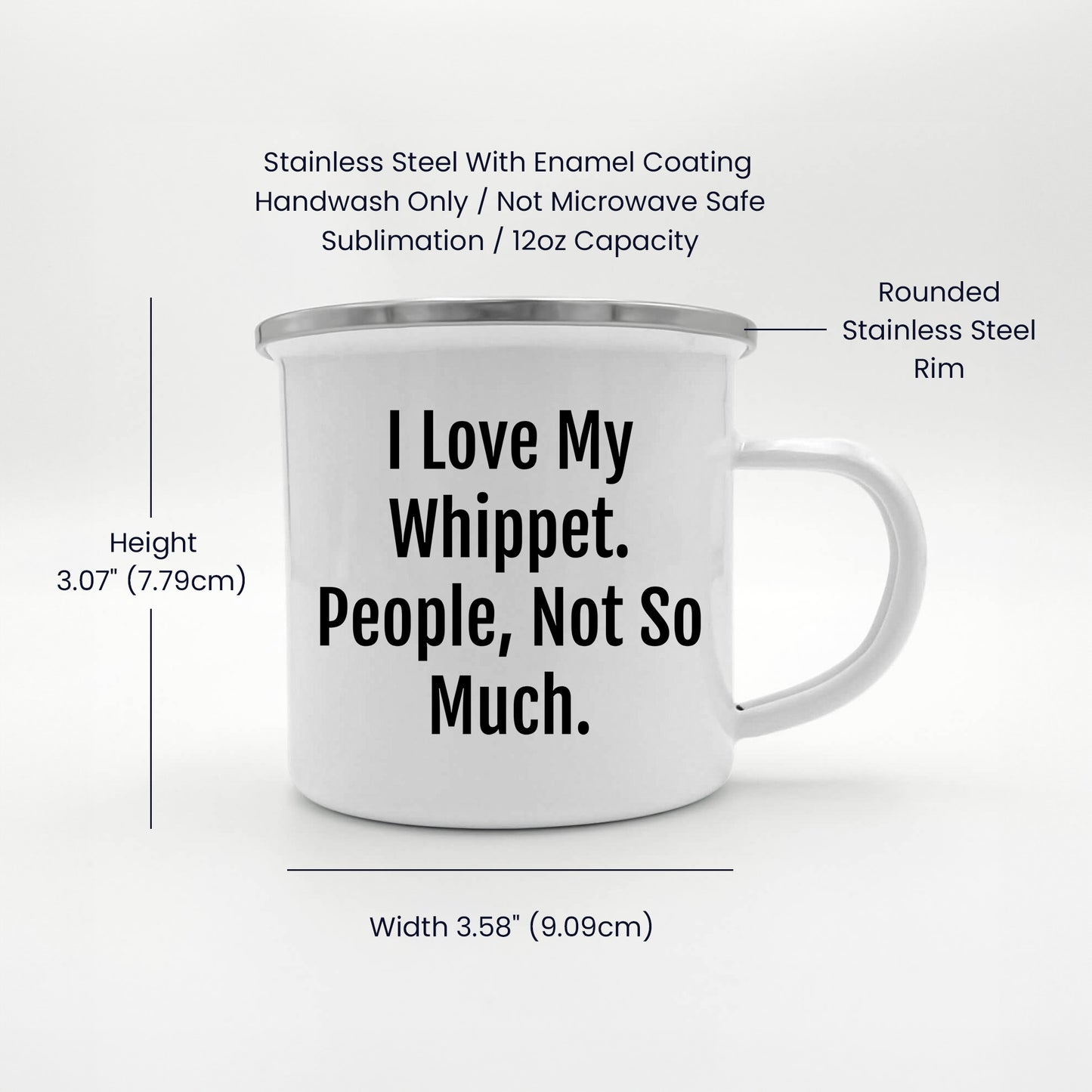 Whippet Dog Camping Mug | Funny Sarcastic I Love My Whippet People Not So Much Gifts for Whippet Dog Lovers | Cute Unique Gifts for Mother's Day - Mallard Moon Gift Shop