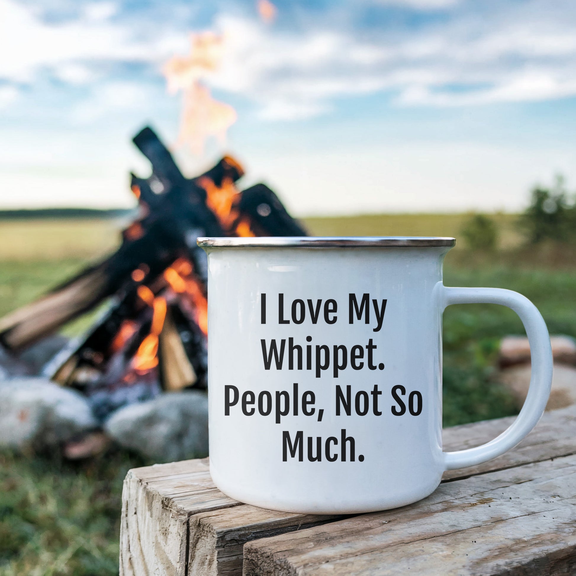 Whippet Dog Camping Mug | Funny Sarcastic I Love My Whippet People Not So Much Gifts for Whippet Dog Lovers | Cute Unique Gifts for Mother's Day - Mallard Moon Gift Shop
