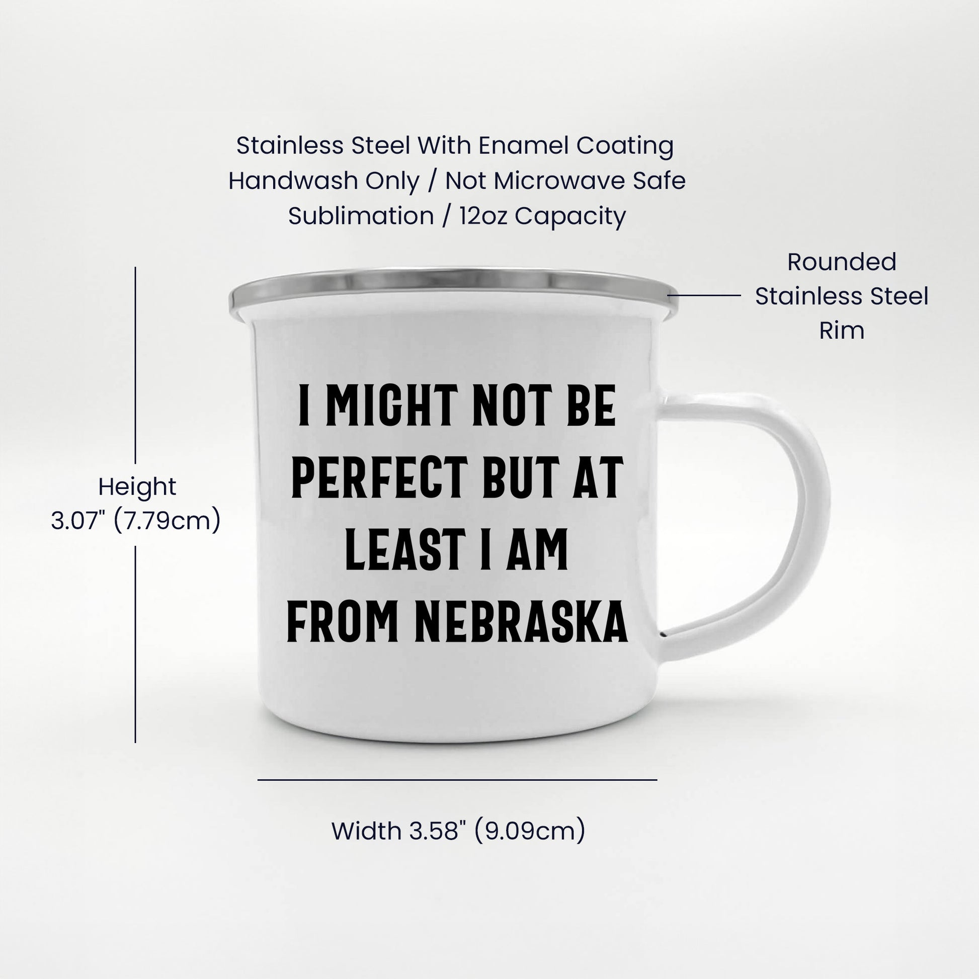 Funny Nebraska Gifts from Friends to Family - I Might Not Be Perfect But At Least I Am From Nebraska Camping Mug for Mother's Day - Mallard Moon