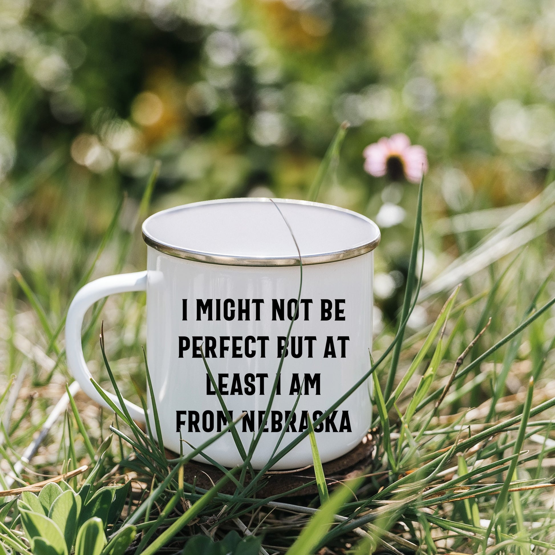 Funny Nebraska Gifts from Friends to Family - I Might Not Be Perfect But At Least I Am From Nebraska Camping Mug for Mother's Day - Mallard Moon