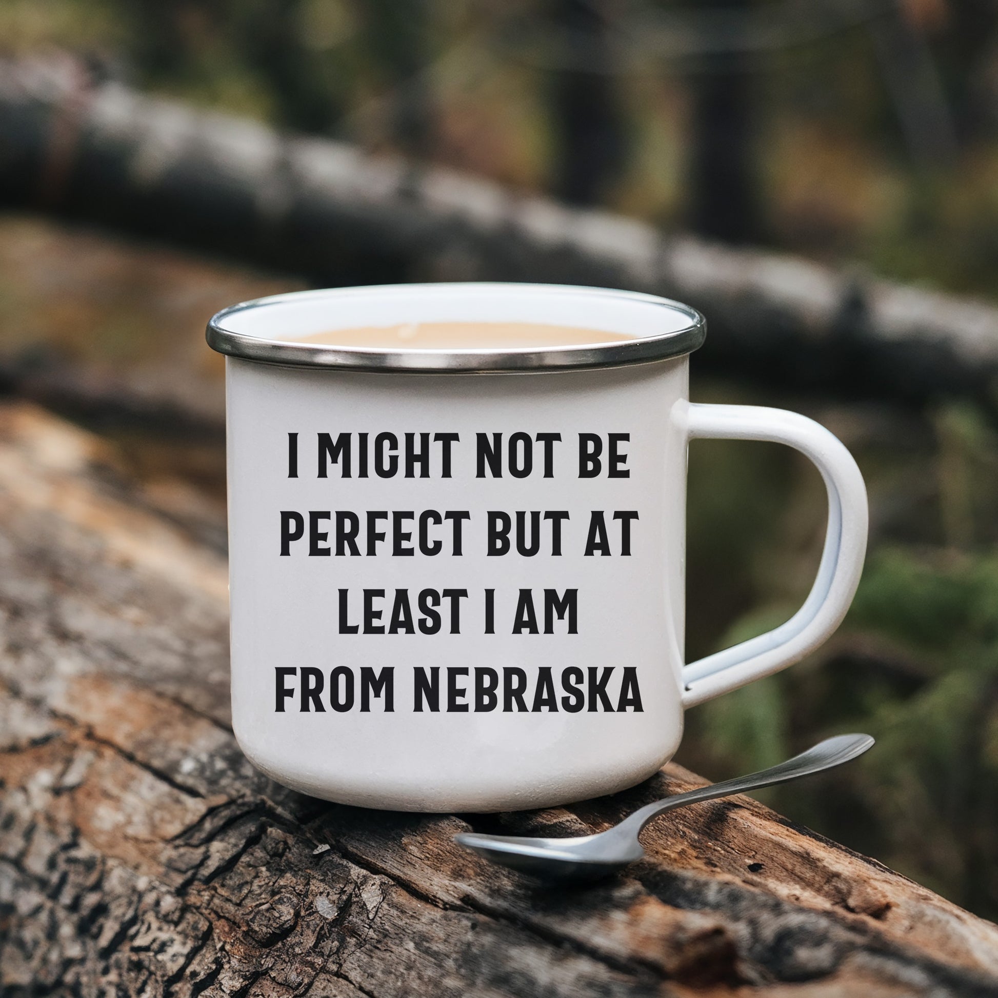 Funny Nebraska Gifts from Friends to Family - I Might Not Be Perfect But At Least I Am From Nebraska Camping Mug for Mother's Day - Mallard Moon