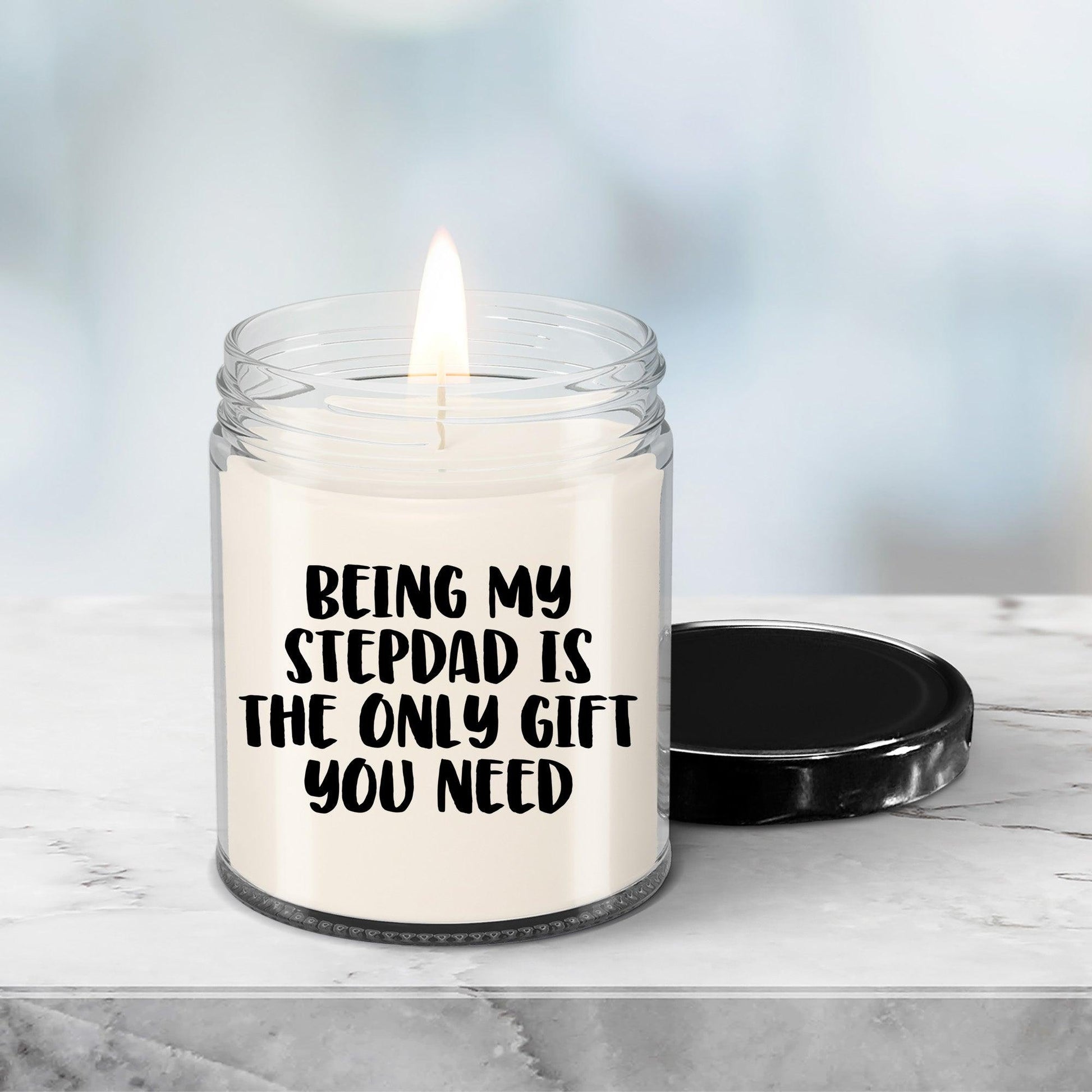 Stepdad Gift Ideas Being My Stepdad is The Only Gift You Need Scented Soy Candle - Mallard Moon Gift Shop