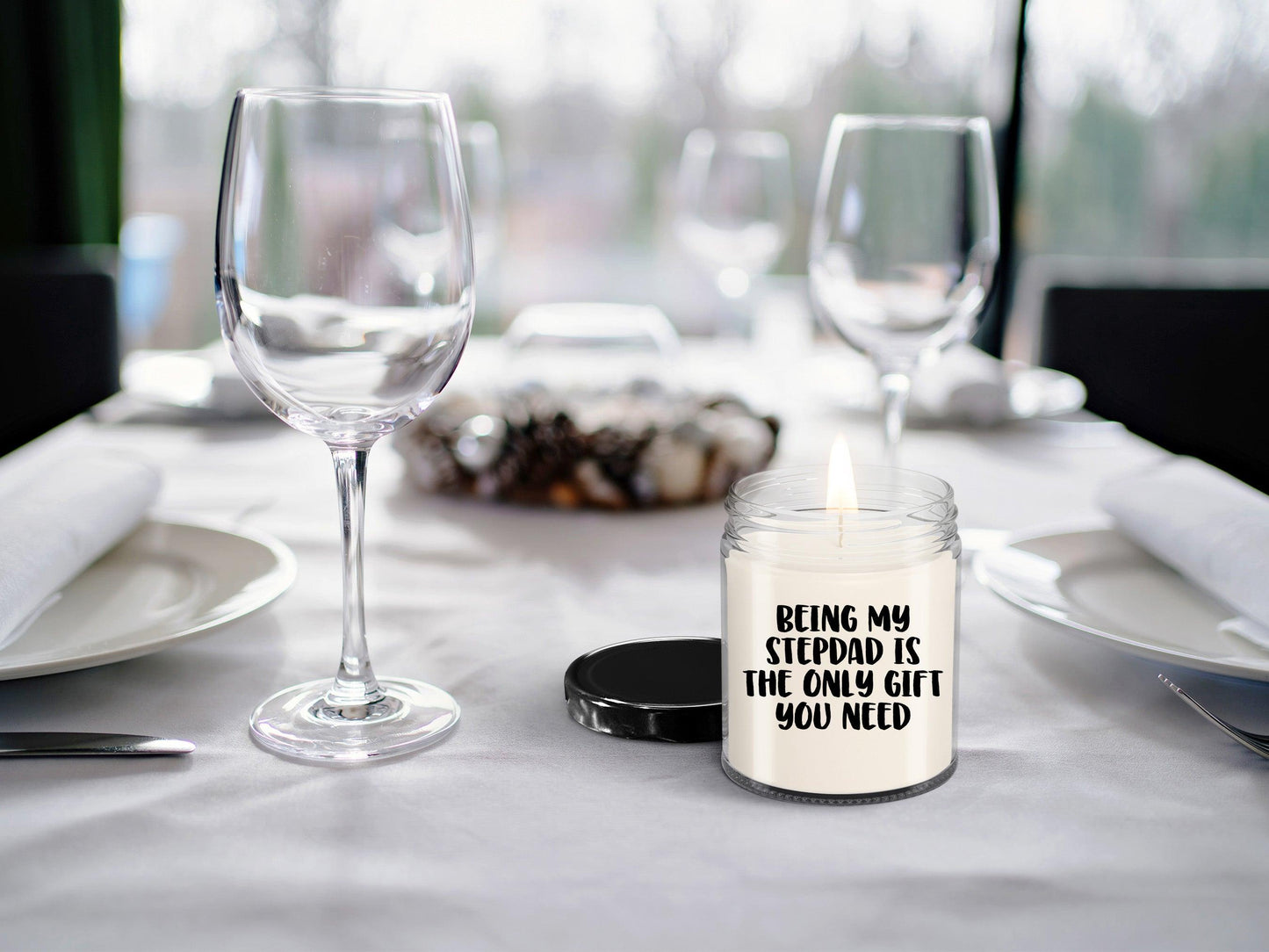 Stepdad Gift Ideas Being My Stepdad is The Only Gift You Need Scented Soy Candle - Mallard Moon Gift Shop