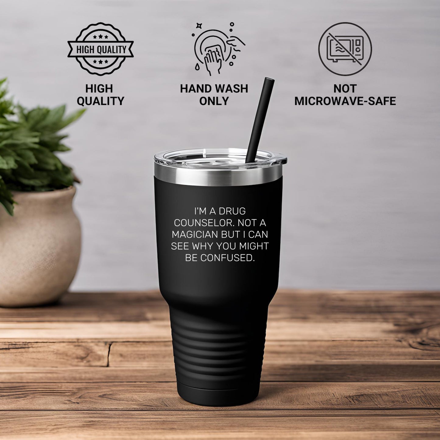 Drug Counselor Gifts from Friends, Funny Tumbler for Her, Inspirational Quote, Keeps Drinks Hot or Cold, Gift for Drug Counselor Graduation, Unique Gifts for Her, Stainless Steel, Powder Coating - Mallard Moon Gift Shop