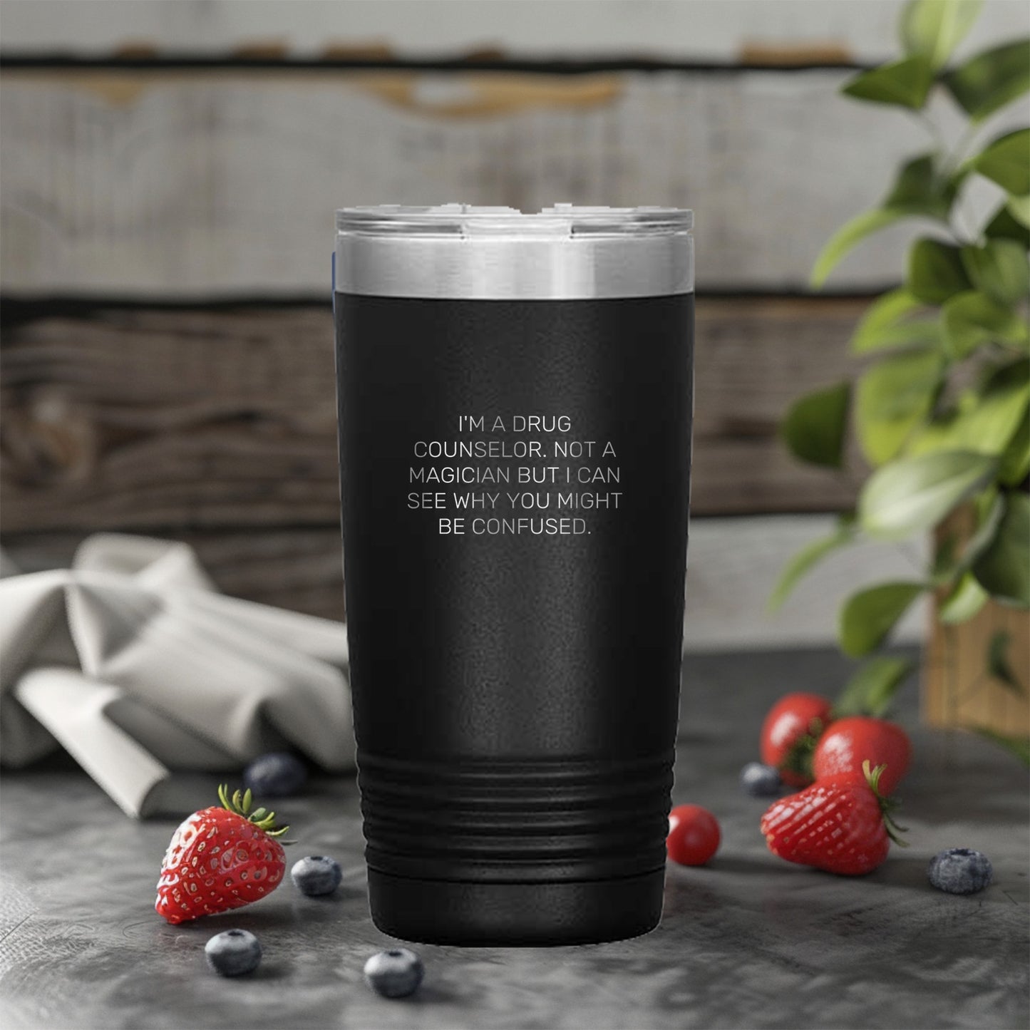 Drug Counselor Gifts from Friends, Funny Tumbler for Her, Inspirational Quote, Keeps Drinks Hot or Cold, Gift for Drug Counselor Graduation, Unique Gifts for Her, Stainless Steel, Powder Coating - Mallard Moon Gift Shop