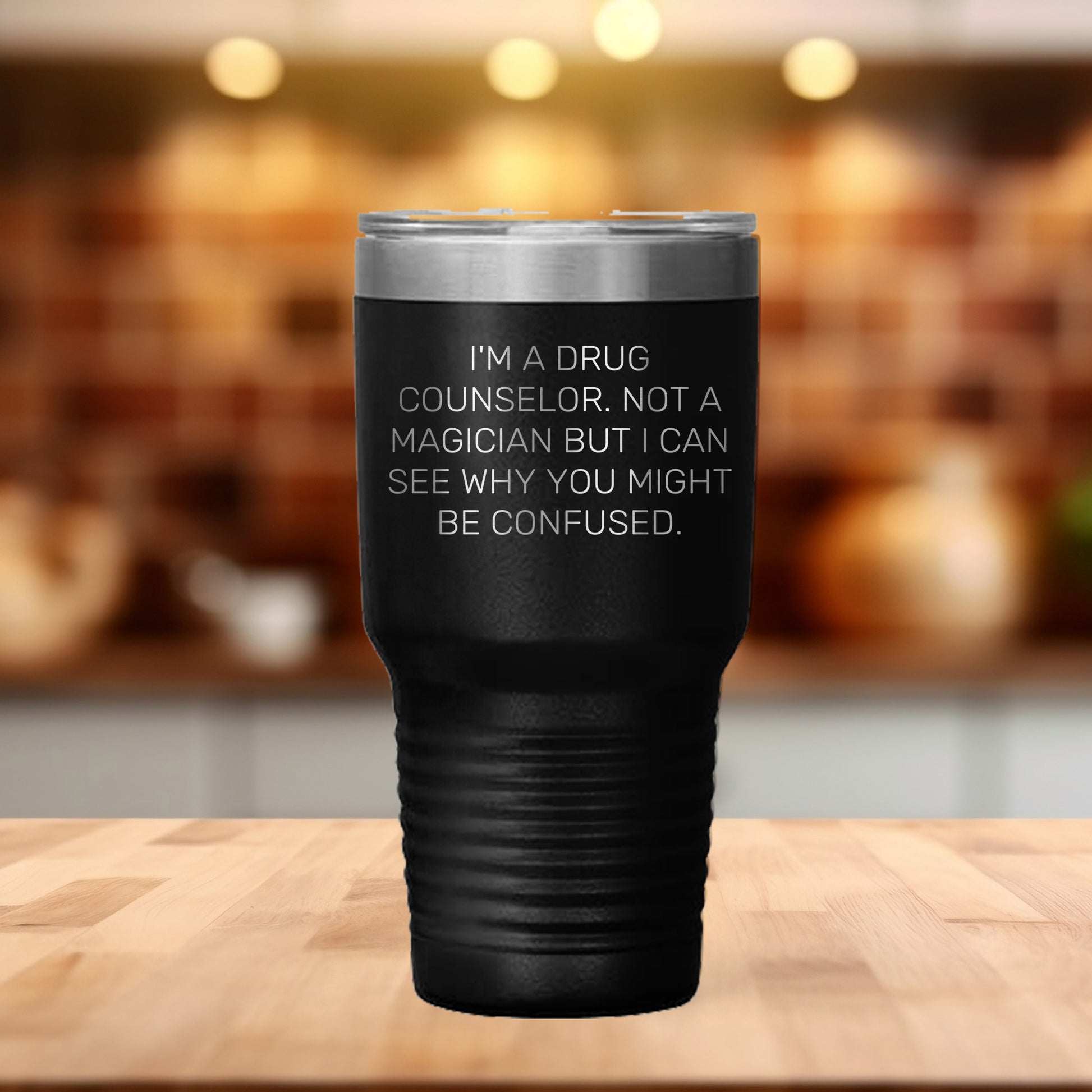 Drug Counselor Gifts from Friends, Funny Tumbler for Her, Inspirational Quote, Keeps Drinks Hot or Cold, Gift for Drug Counselor Graduation, Unique Gifts for Her, Stainless Steel, Powder Coating - Mallard Moon Gift Shop