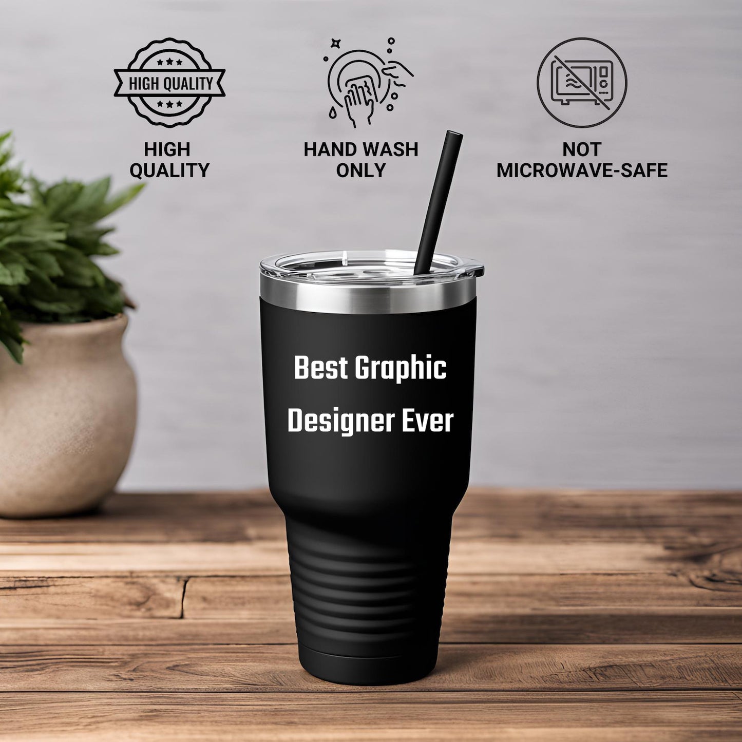 Funny Graphic Designer Gifts from Friends for Graduation, Best Graphic Designer Ever Tumbler, 20oz or 30oz Capacity, Stainless Steel Powder Coating, Unique Gifts for Men, Women, Coworkers, Family - Mallard Moon Gift Shop