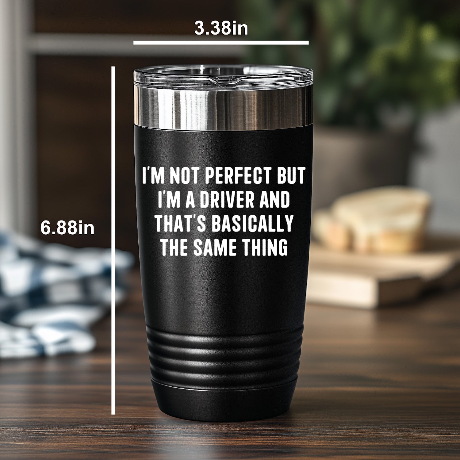 Funny Driver Tumbler – “I’m Not Perfect But I’m a Driver” Travel Mug – Gift for Truckers, Delivery Drivers, Taxi & Rideshare – 20oz & 30oz Stainless Steel Insulated Cup - Mallard Moon Gift Shop