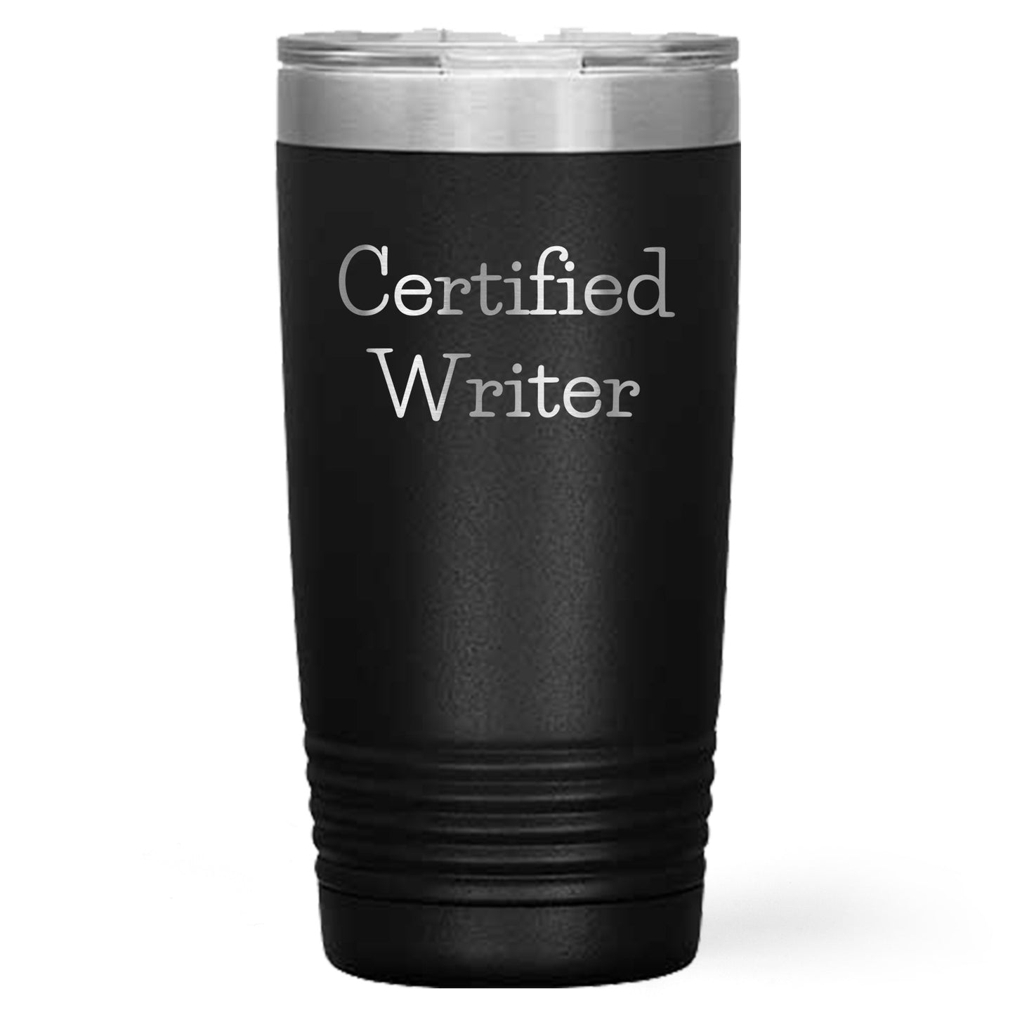 Funny Writer Gifts for Him from Friends Graduation Unique Tumblers, 'Certified Writer' Quote on Black Stainless Steel 20oz or 30oz Vacuum Insulated Tumbler - Mallard Moon Gift Shop