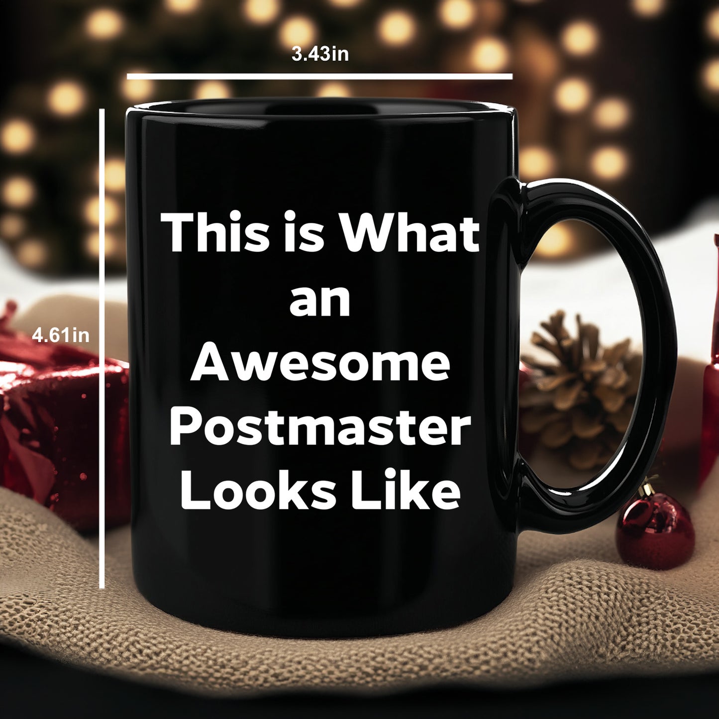 Inspirational Postmaster Gifts, Funny Black Coffee Mug for Graduation, 'This Is What An Awesome Postmaster Looks Like' Quote, Gifts from Friends, Gifts for Postmaster