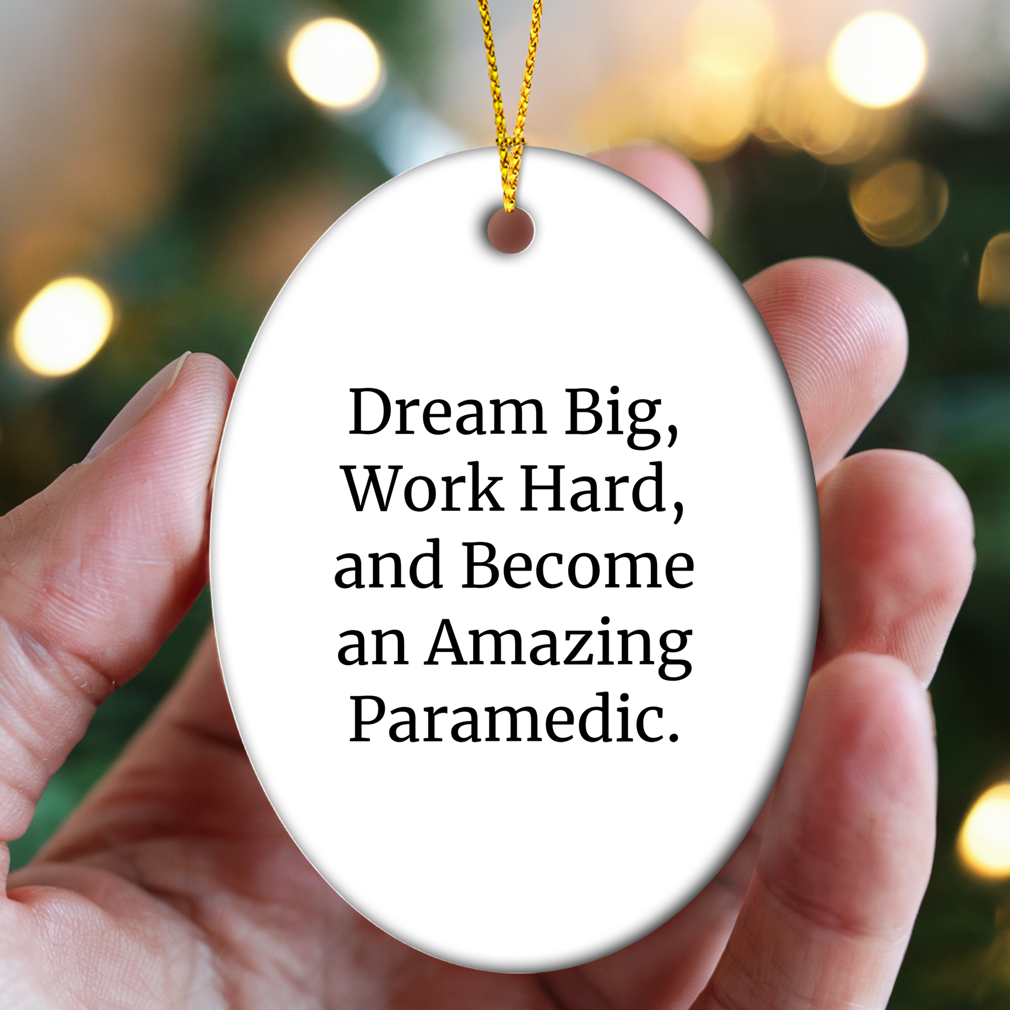Dream Big Paramedic Oval Ornament Funny Quote Gifts from Family to Friends for Christmas Unique Decorations