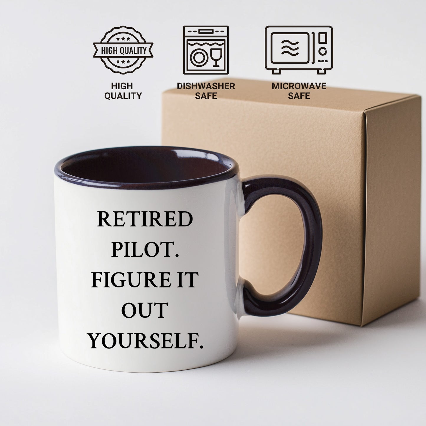 Pilot Gifts from Friends and Family - Inspirational Two Tone Coffee Mug for Retired Pilot. Figure It Out Yourself. - Graduation Unique Gifts