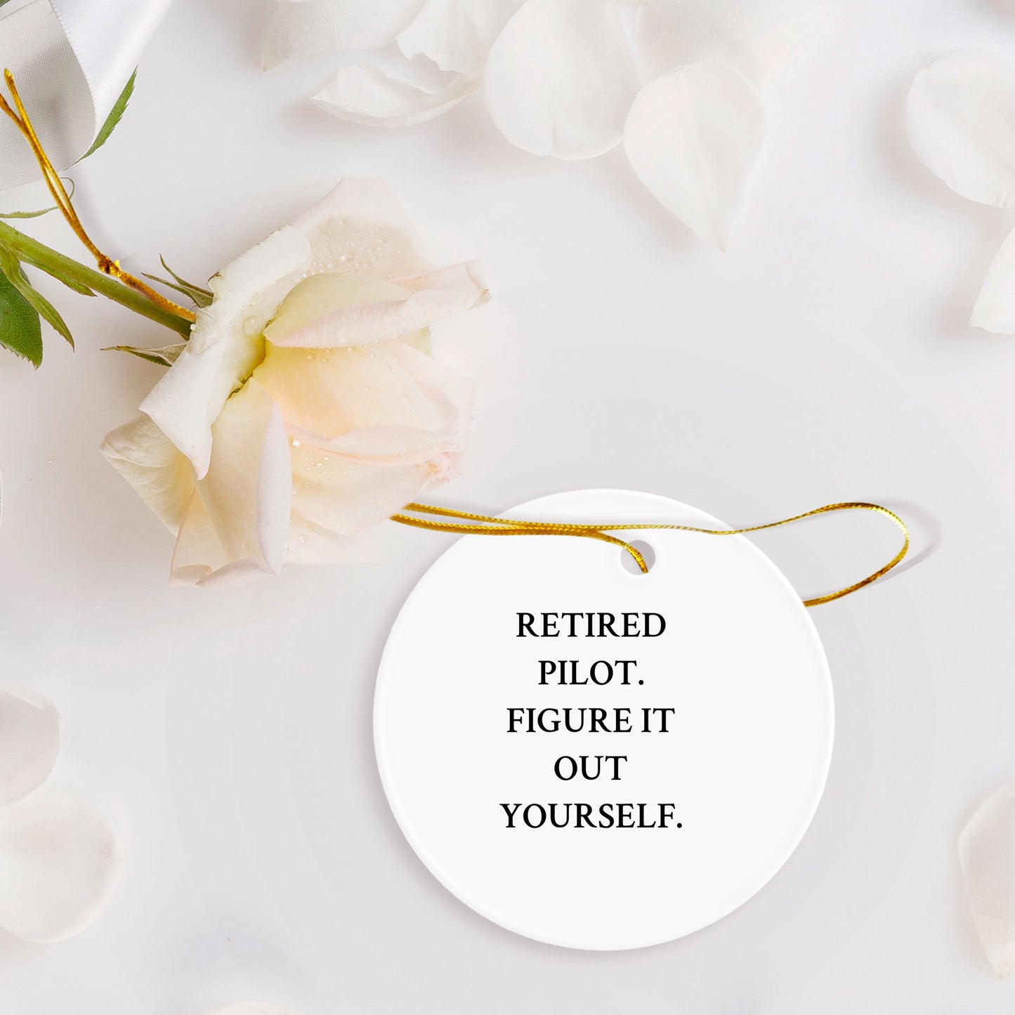 Pilot's Humorous Gift for Christmas - 'Figure It Out Yourself' Circle Ornament for Friends, Family, or Coworkers