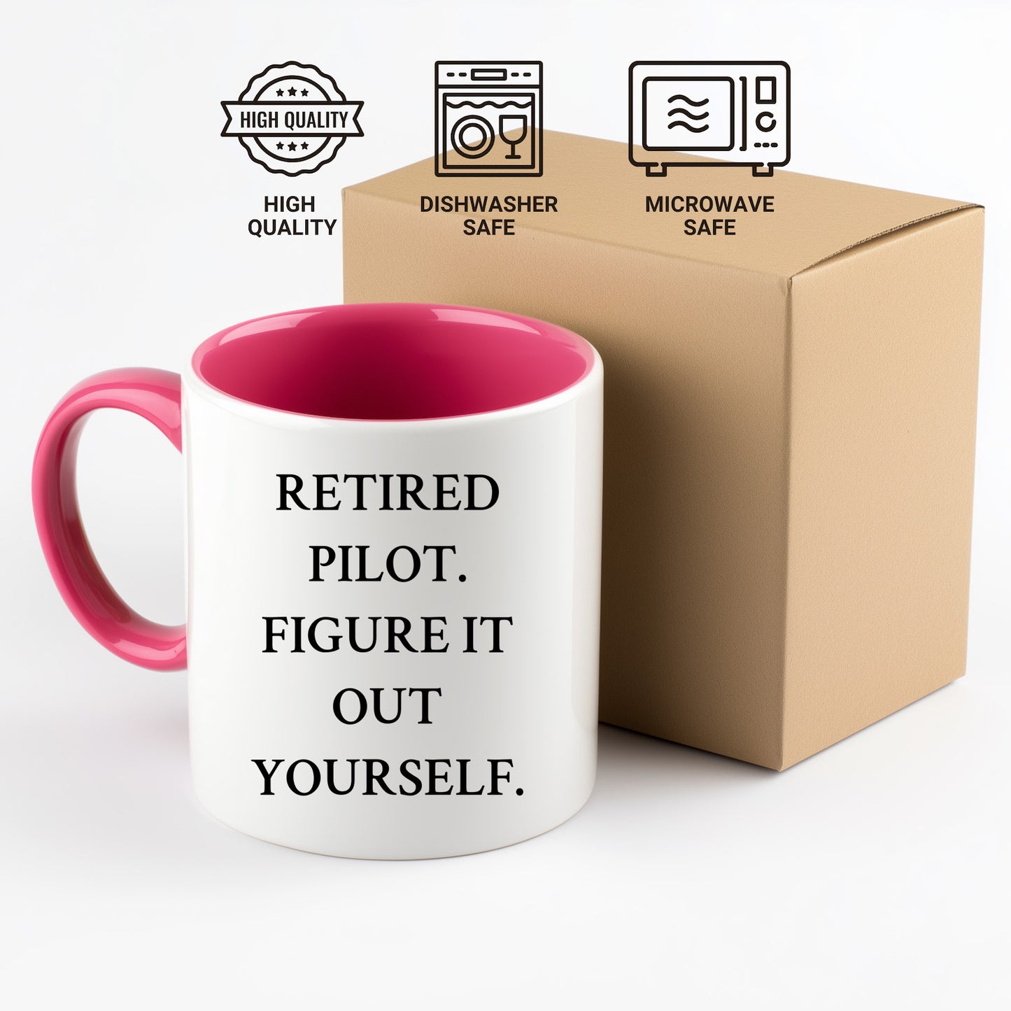 Pilot Gifts from Friends and Family - Inspirational Two Tone Coffee Mug for Retired Pilot. Figure It Out Yourself. - Graduation Unique Gifts