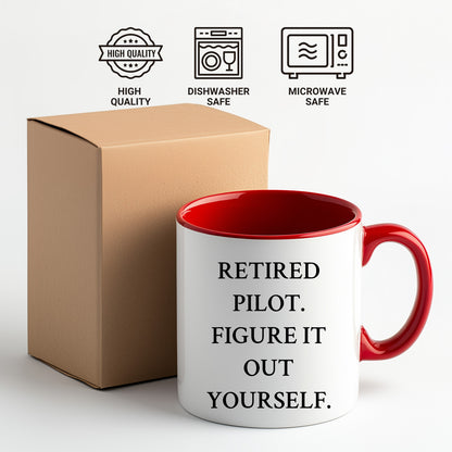 Pilot Gifts from Friends and Family - Inspirational Two Tone Coffee Mug for Retired Pilot. Figure It Out Yourself. - Graduation Unique Gifts