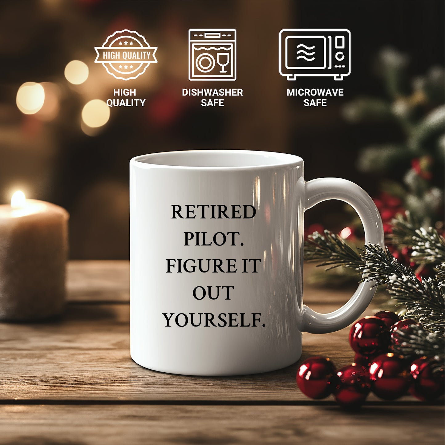 Funny Pilot Gifts from Men to Friends - Retired Pilot Figure It Out Yourself White Coffee Mug for Graduation Unique Gifts