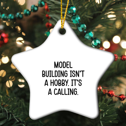 Model Building Star Ornament Gifts from Family for Christmas - 'Model Building Isn't A Hobby. It's A Calling.' - Mallard Moon