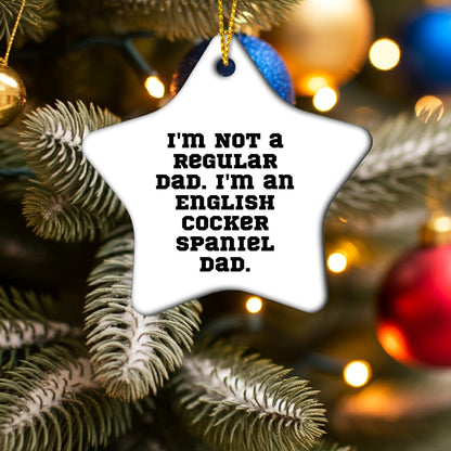 Funny English Cocker Spaniel Dog Christmas Star Ornament for Dad, Gifts from Men to Family, English Cocker Spaniel Dad Star Decoration