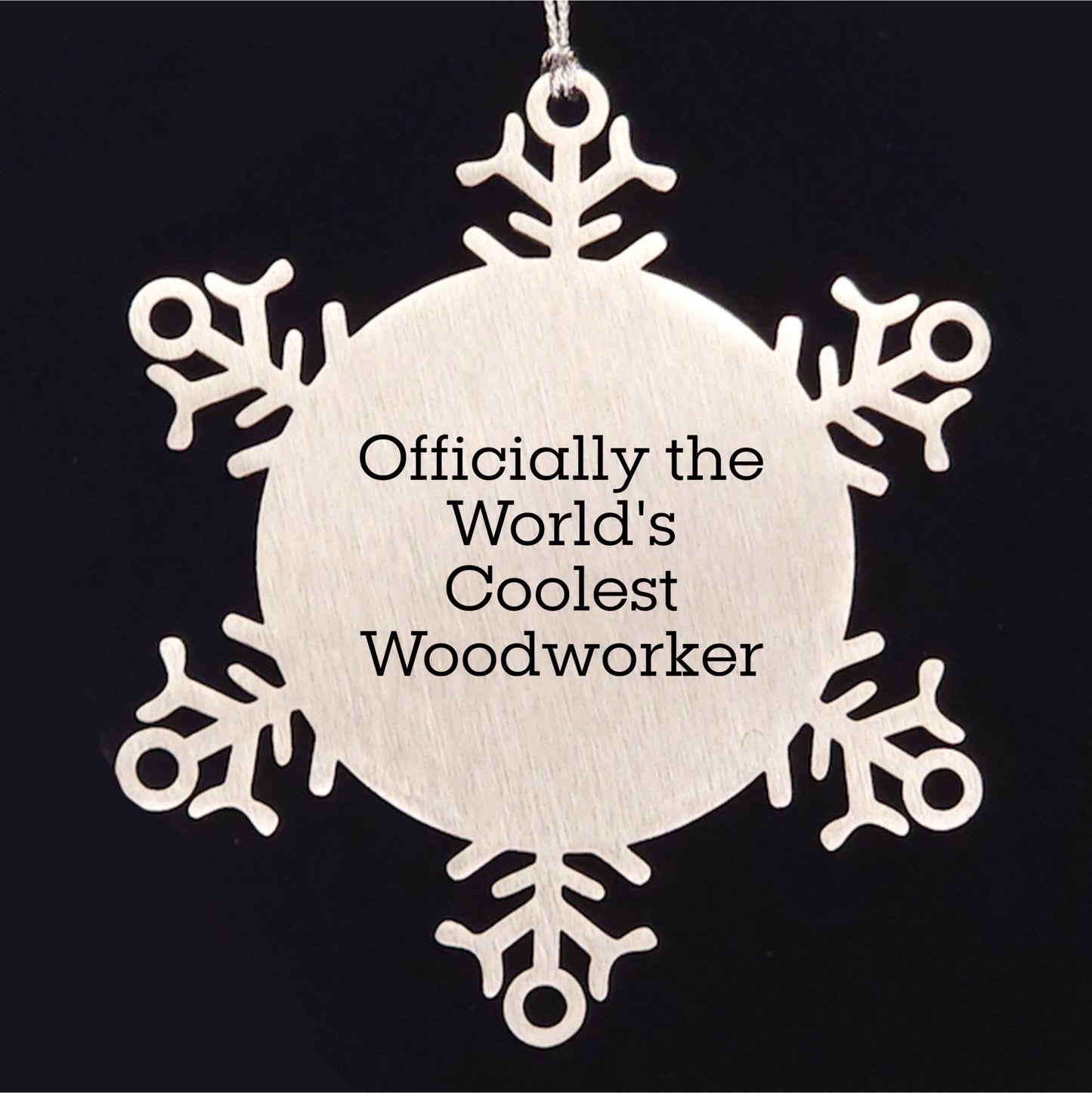 Woodworker Gifts from Friends - Officially The World's Coolest Woodworker Snowflake Ornament for Christmas - Mallard Moon