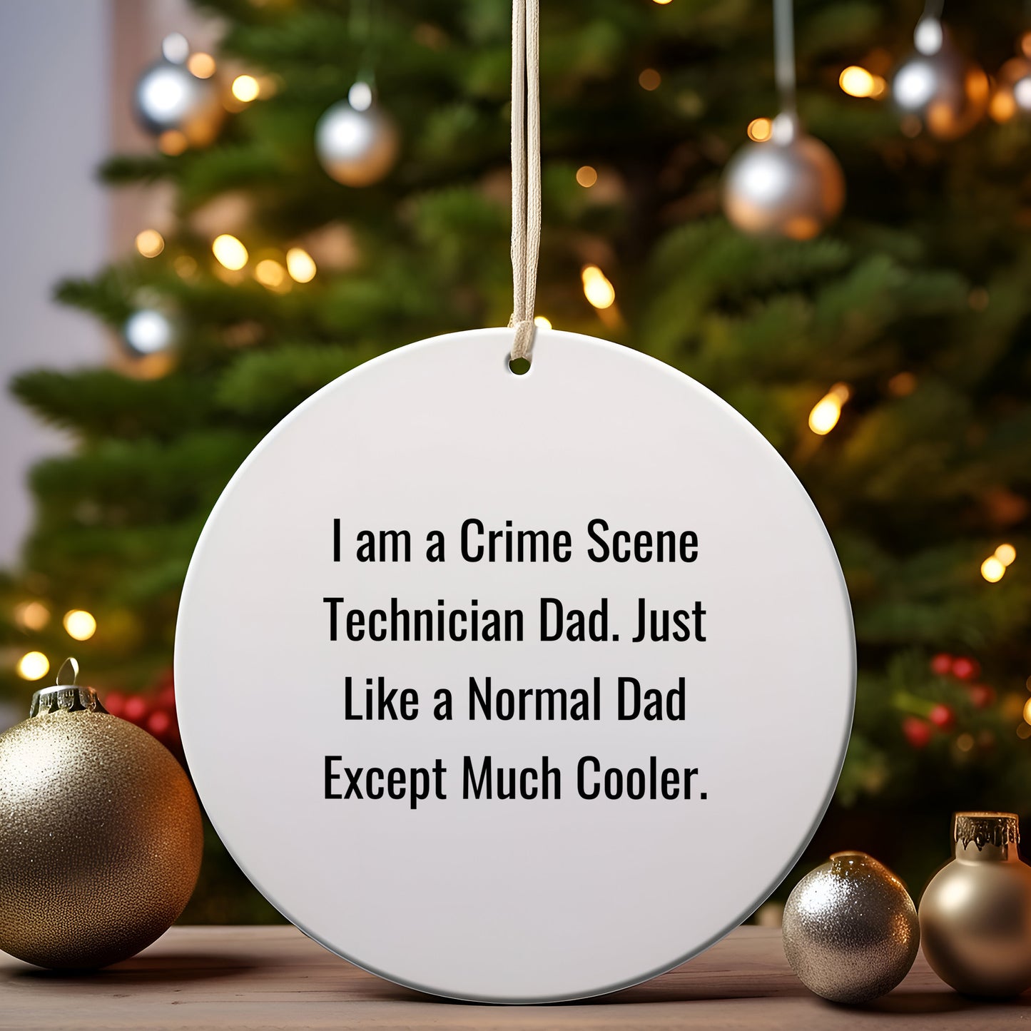 Funny Crime Scene Technician Christmas Ornament - I Am A Crime Scene Technician Dad