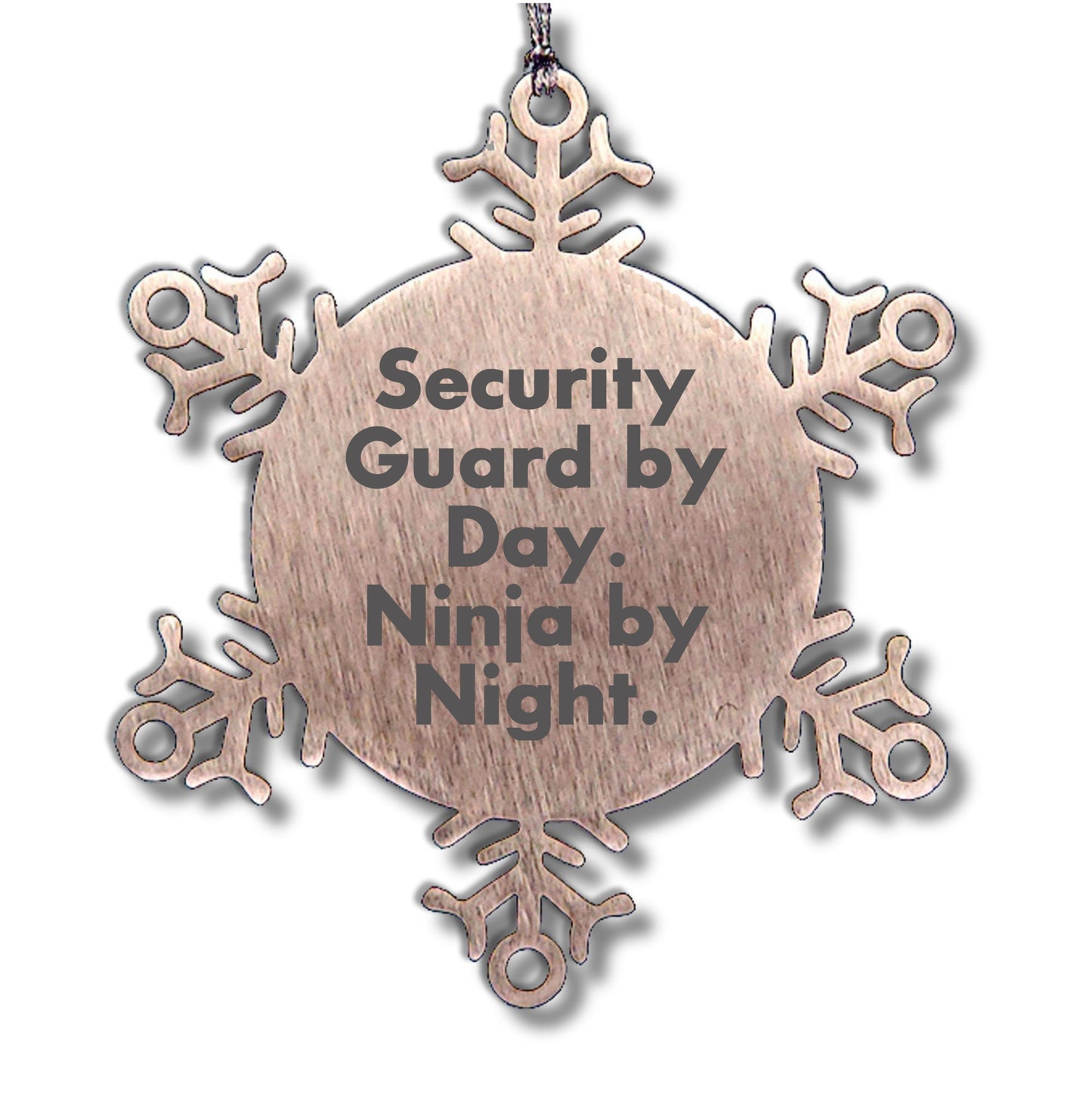 Security Guard Gifts by Day, Ninja Gifts by Night - Christmas Snowflake Ornament for Men or Women from Friends, Family, or Coworkers - Mallard Moon