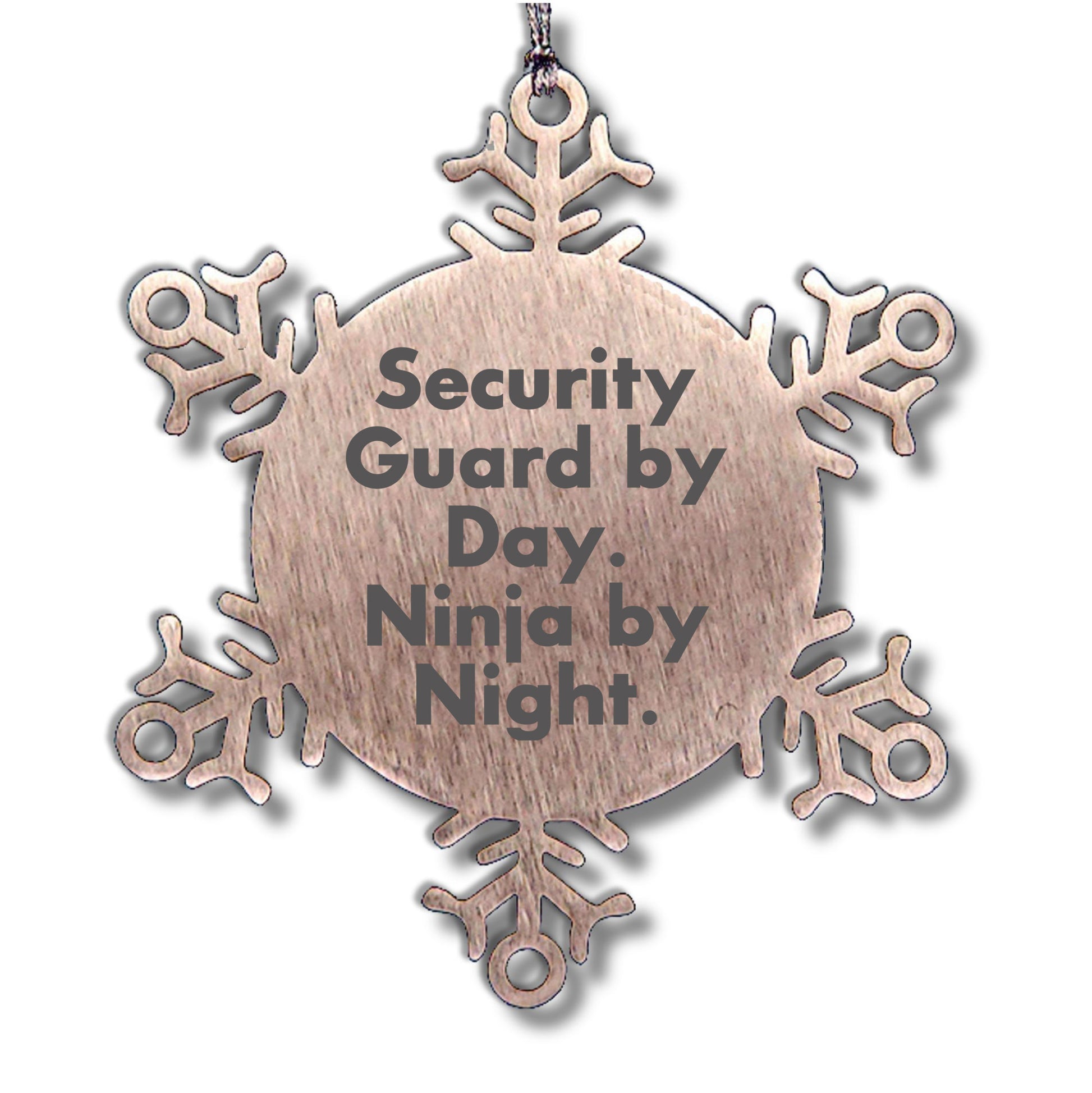 Security Guard Gifts by Day, Ninja Gifts by Night - Christmas Snowflake Ornament for Men or Women from Friends, Family, or Coworkers - Mallard Moon