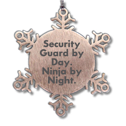 Security Guard Gifts by Day, Ninja Gifts by Night - Christmas Snowflake Ornament for Men or Women from Friends, Family, or Coworkers - Mallard Moon