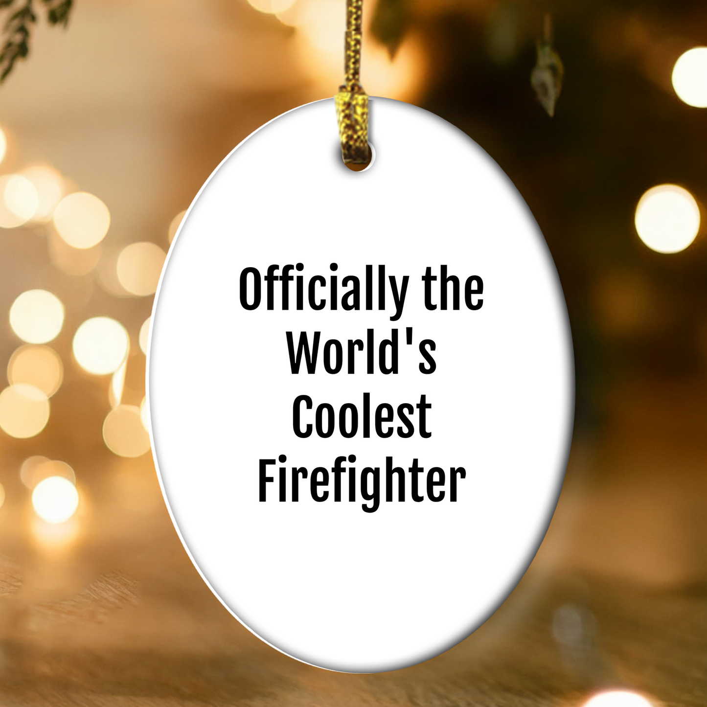 Funny Firefighter Oval Ornament Gifts from Friends for Men, Christmas Unique