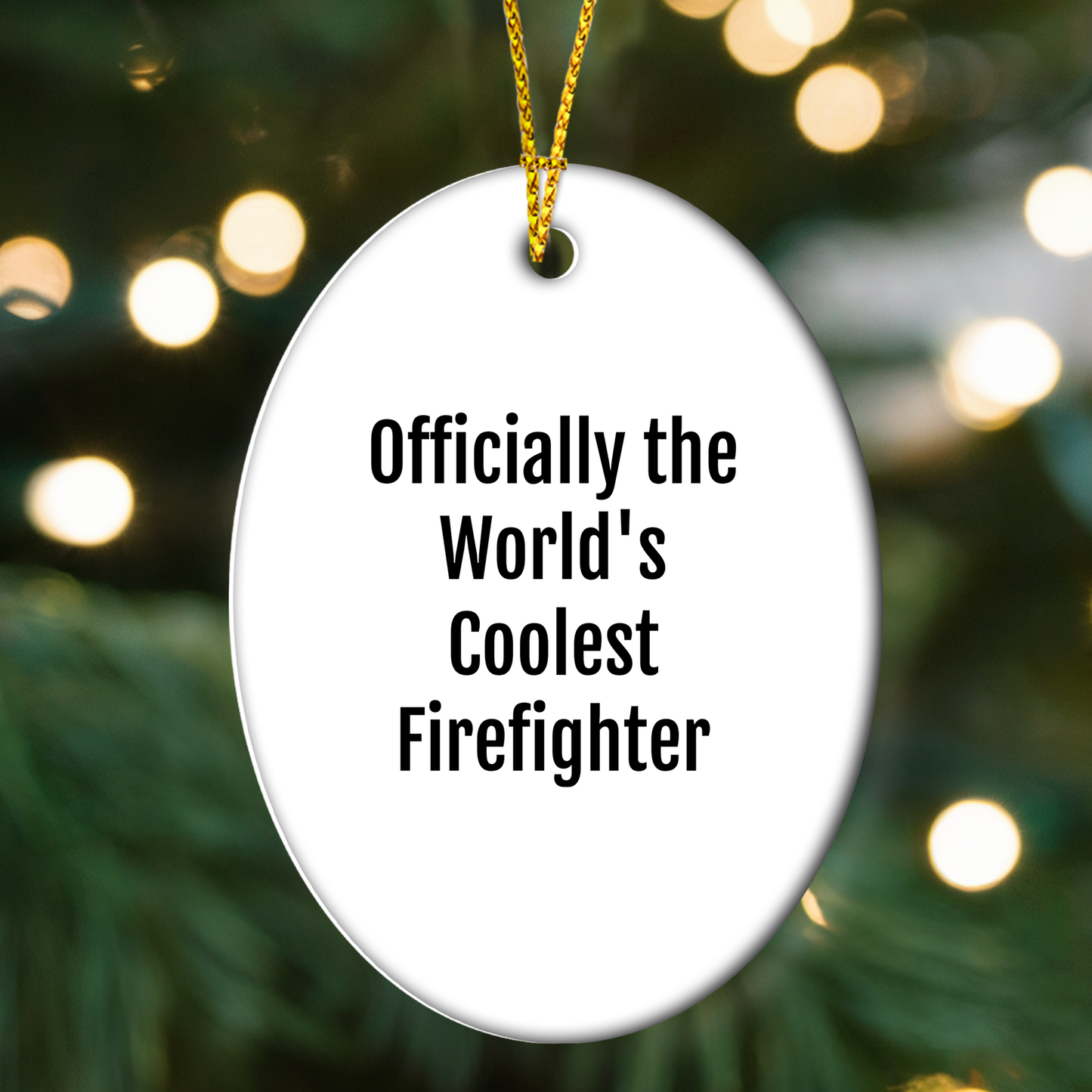 Funny Firefighter Oval Ornament Gifts from Friends for Men, Christmas Unique
