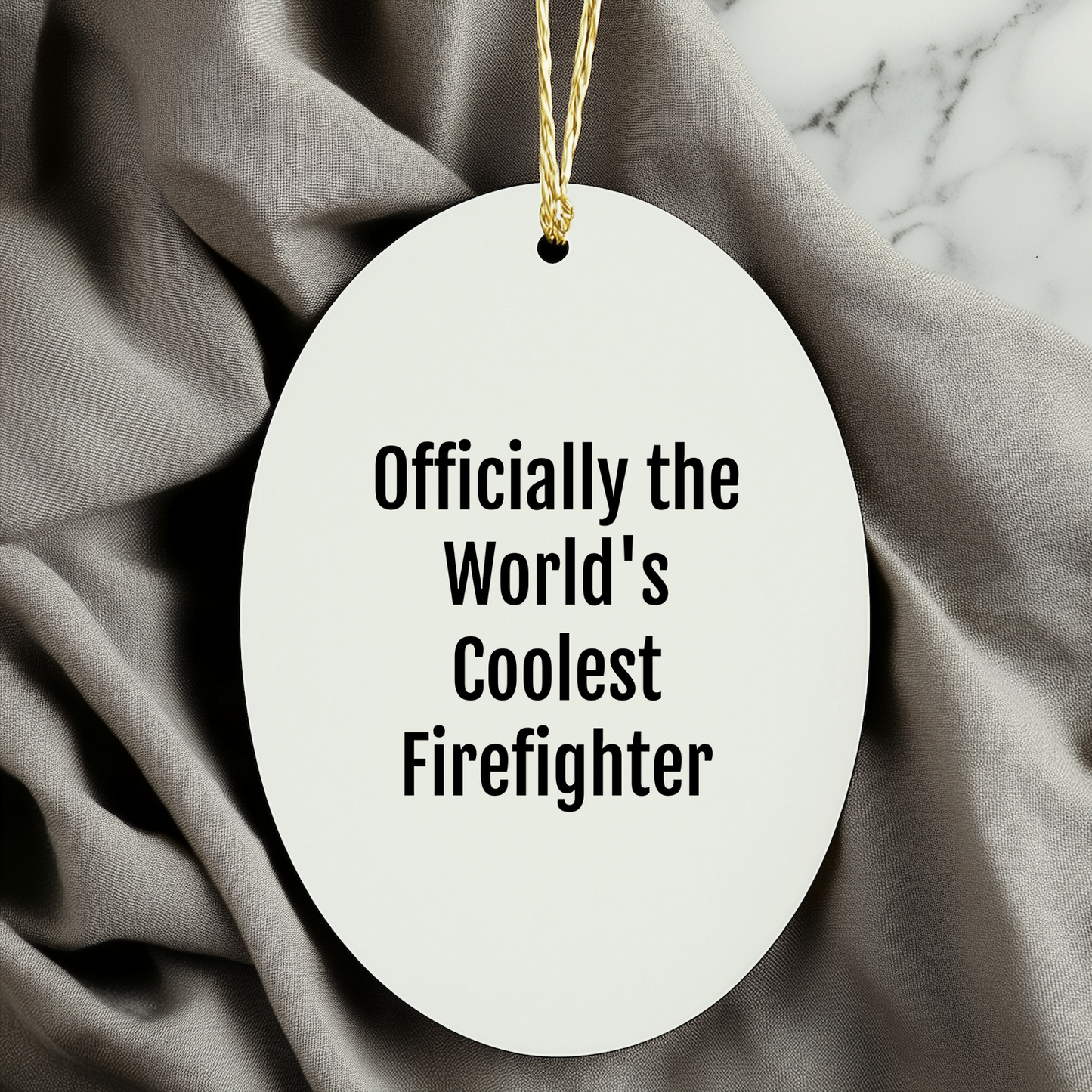 Funny Firefighter Oval Ornament Gifts from Friends for Men, Christmas Unique