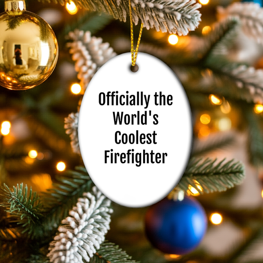 Funny Firefighter Oval Ornament Gifts from Friends for Men, Christmas Unique