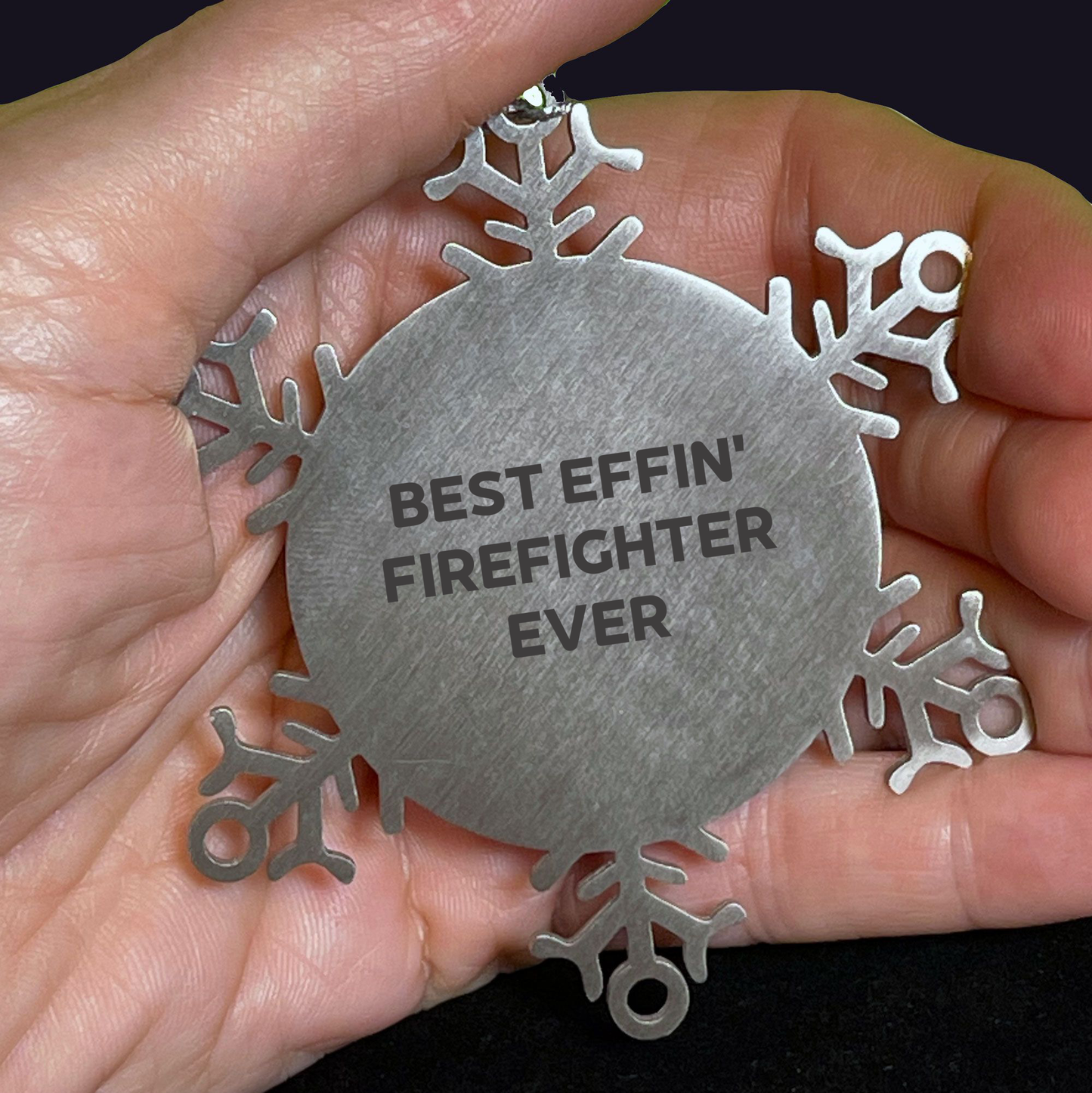 Funny Firefighter Gifts from Friends for Christmas Unique Snowflake Ornaments Best 'Effin' Firefighter Ever