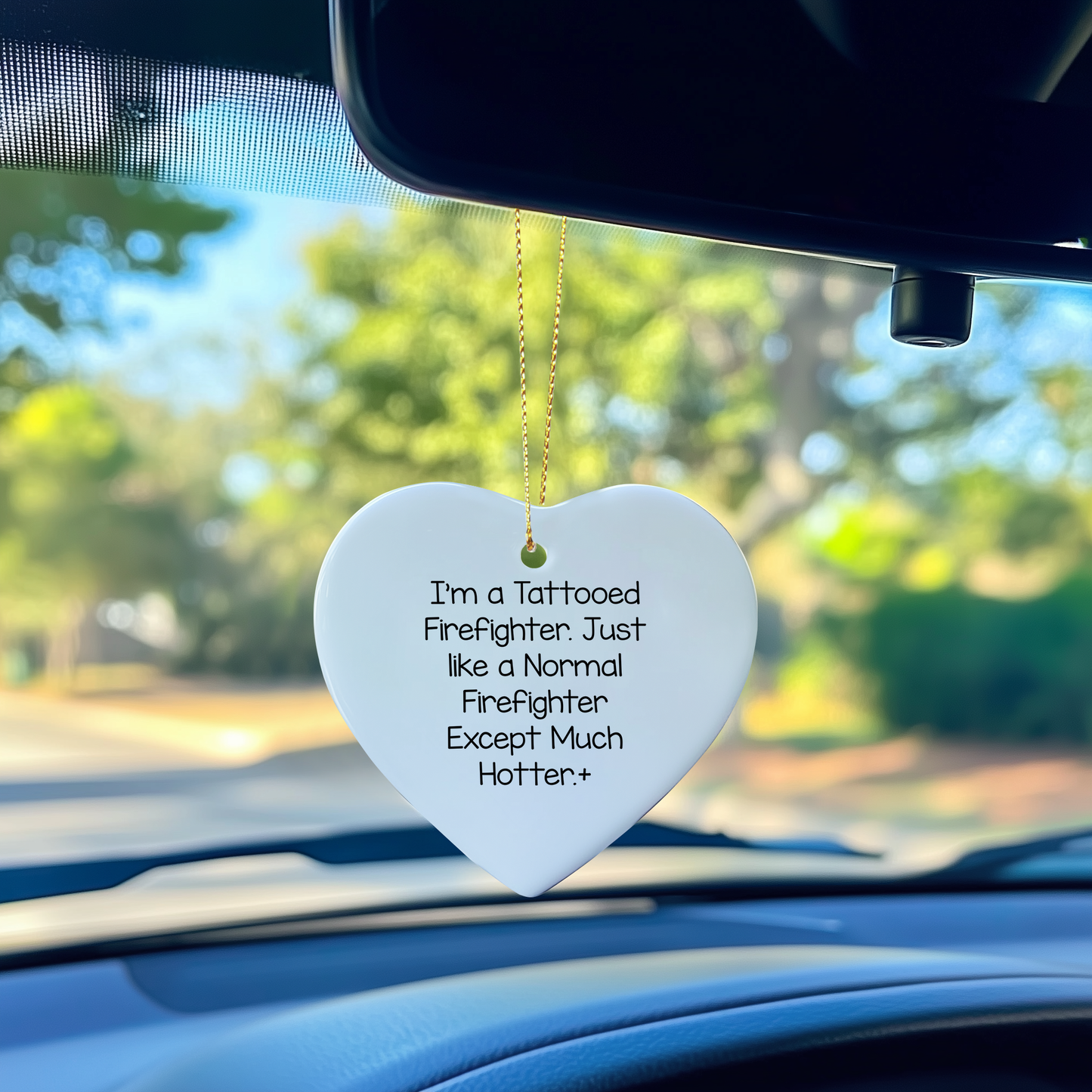 Funny Firefighter Heart Ornament, Gifts from Men to Firefighter Friends, Unique Christmas Unique Gifts for Firefighter