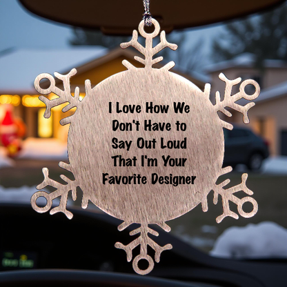 Funny Designer Snowflake Ornament Gifts from Men to Women Friends and Family, Christmas Unique Gifts for Favorite Designer