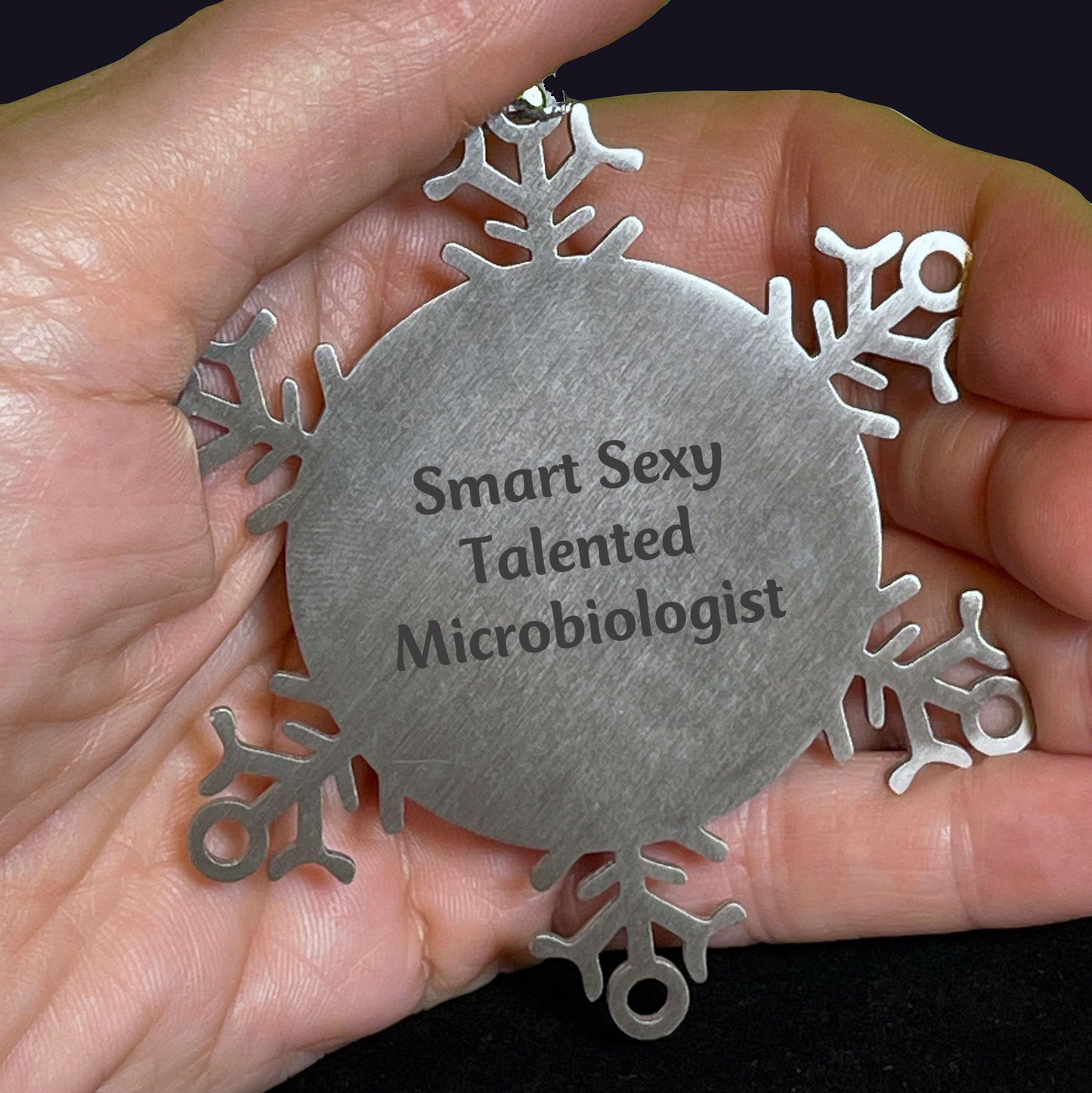 Funny Microbiologist Gifts from Friends, Snowflake Ornament for Smart Sexy Talented Microbiologist, Christmas Unique Gifts