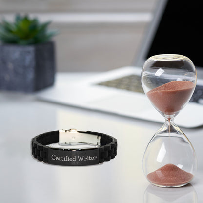 Funny Quote Certified Writer Glide lock Clasp Bracelet Gifts from Friends for Writer Graduation Unique Gifts - Mallard Moon Gift Shop