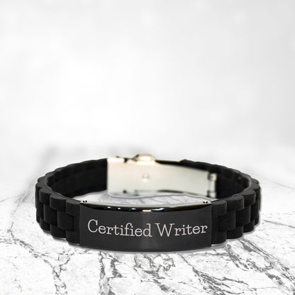 Funny Quote Certified Writer Glide lock Clasp Bracelet Gifts from Friends for Writer Graduation Unique Gifts - Mallard Moon Gift Shop