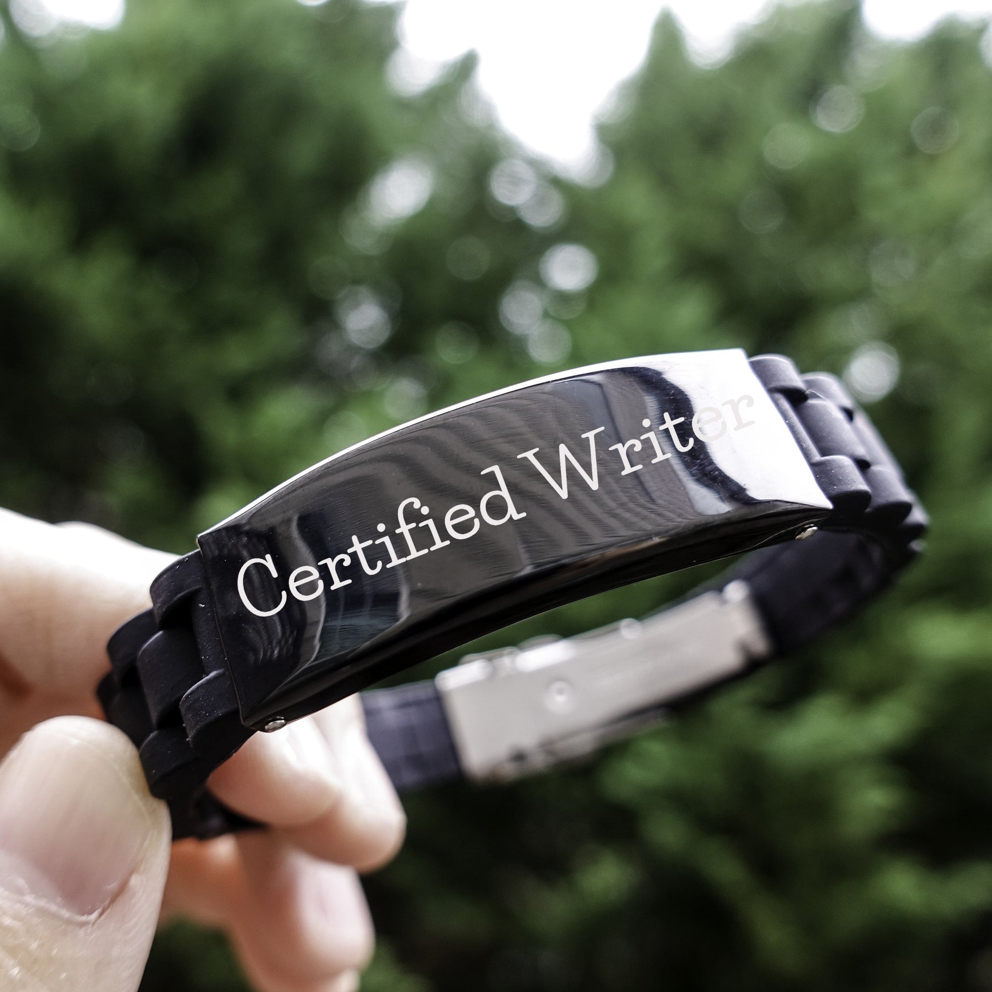 Funny Quote Certified Writer Glide lock Clasp Bracelet Gifts from Friends for Writer Graduation Unique Gifts - Mallard Moon Gift Shop