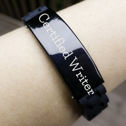 Funny Quote Certified Writer Glide lock Clasp Bracelet Gifts from Friends for Writer Graduation Unique Gifts - Mallard Moon Gift Shop