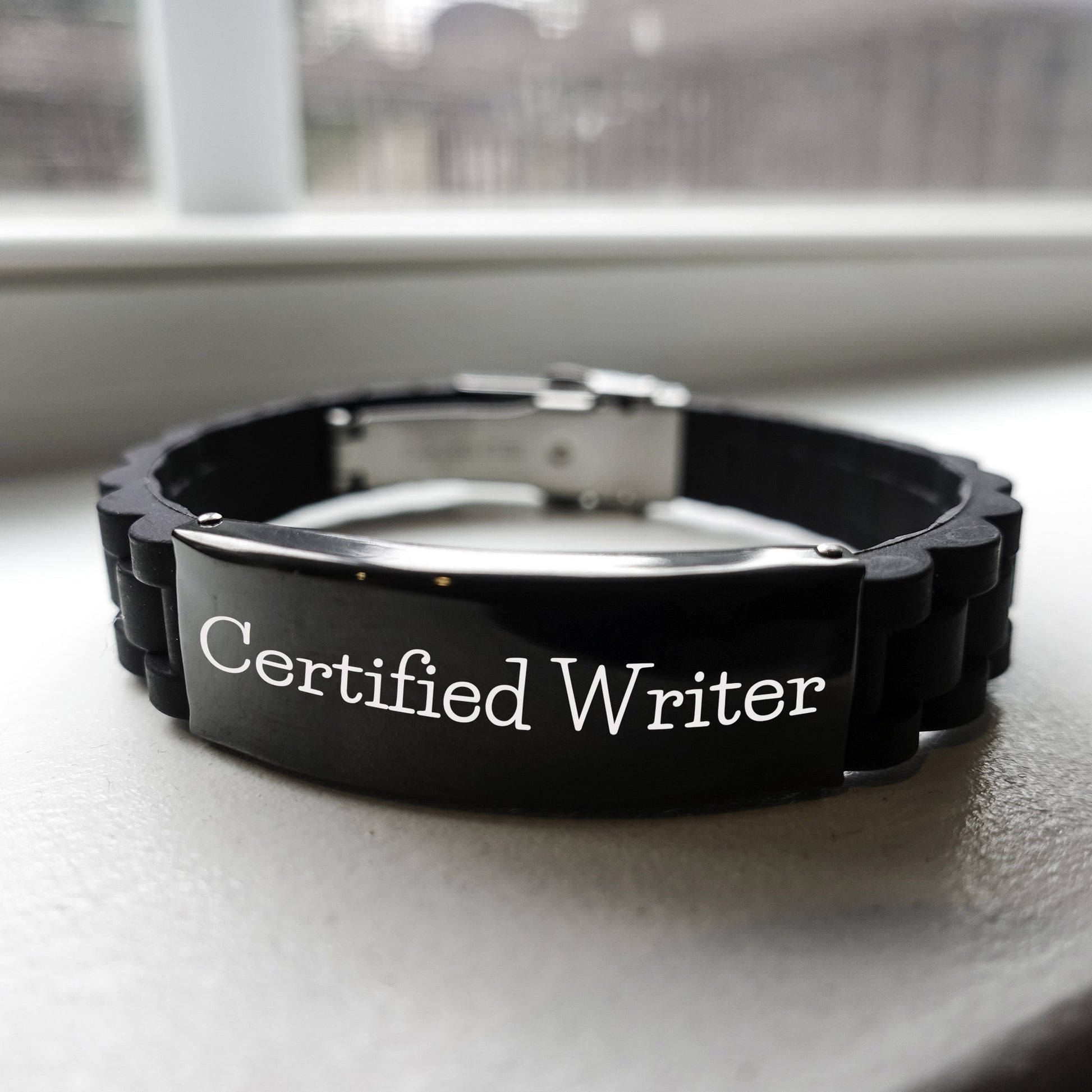Funny Quote Certified Writer Glide lock Clasp Bracelet Gifts from Friends for Writer Graduation Unique Gifts - Mallard Moon Gift Shop