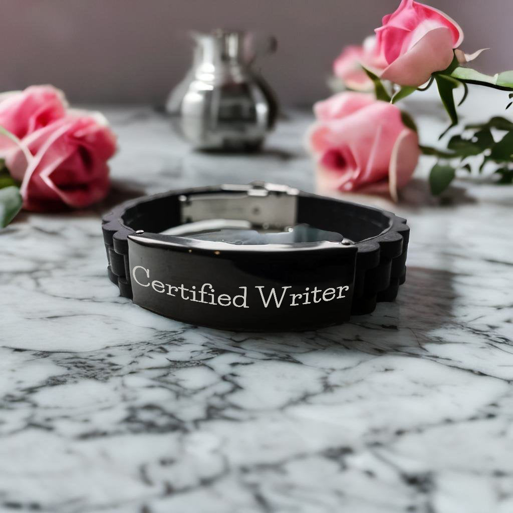 Funny Quote Certified Writer Glide lock Clasp Bracelet Gifts from Friends for Writer Graduation Unique Gifts - Mallard Moon Gift Shop