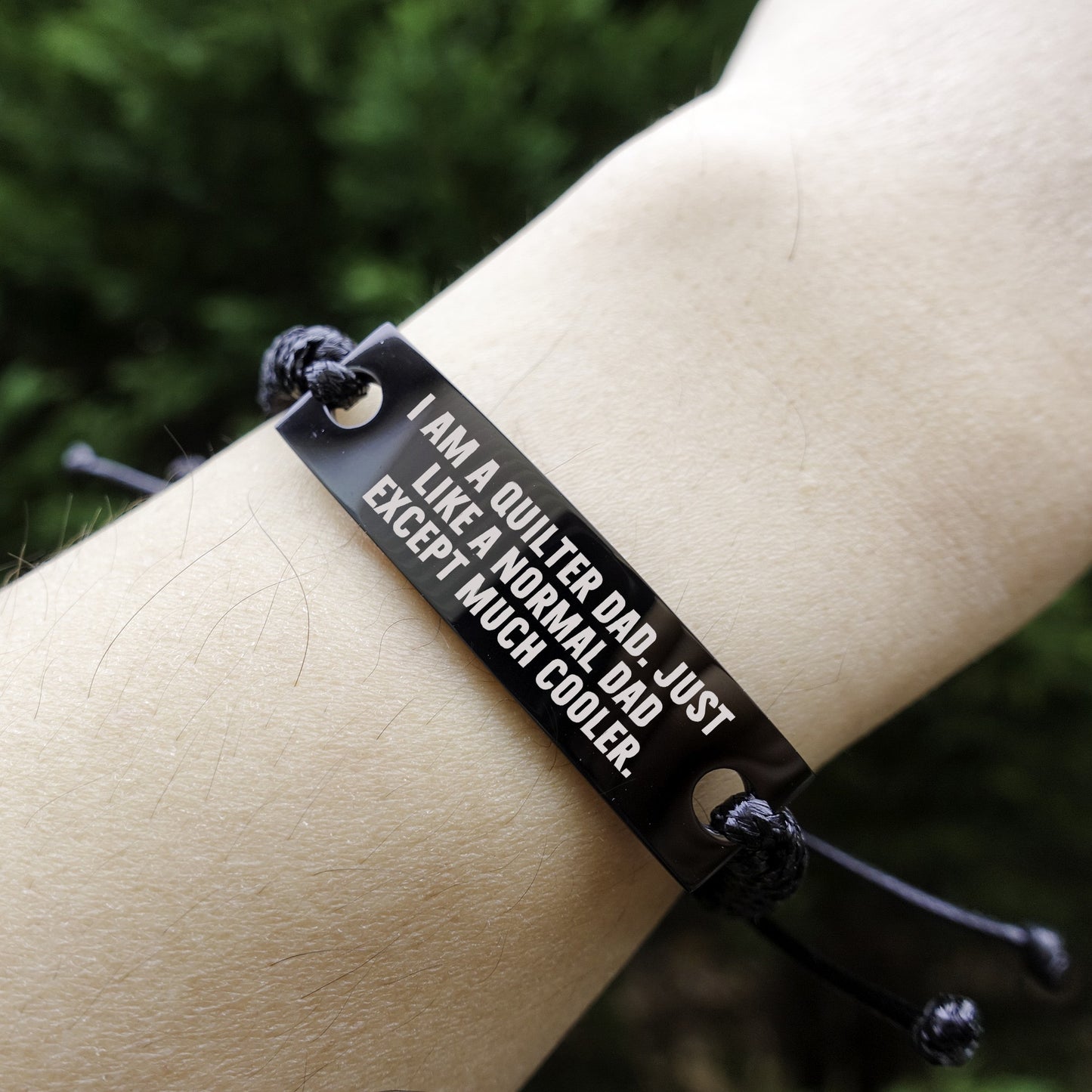 Cool Quilter Dad Bracelet – Just Like a Normal Dad Except Much Cooler – Engraved Braided RopeWristband for Sewing Dads - Mallard Moon Gift Shop