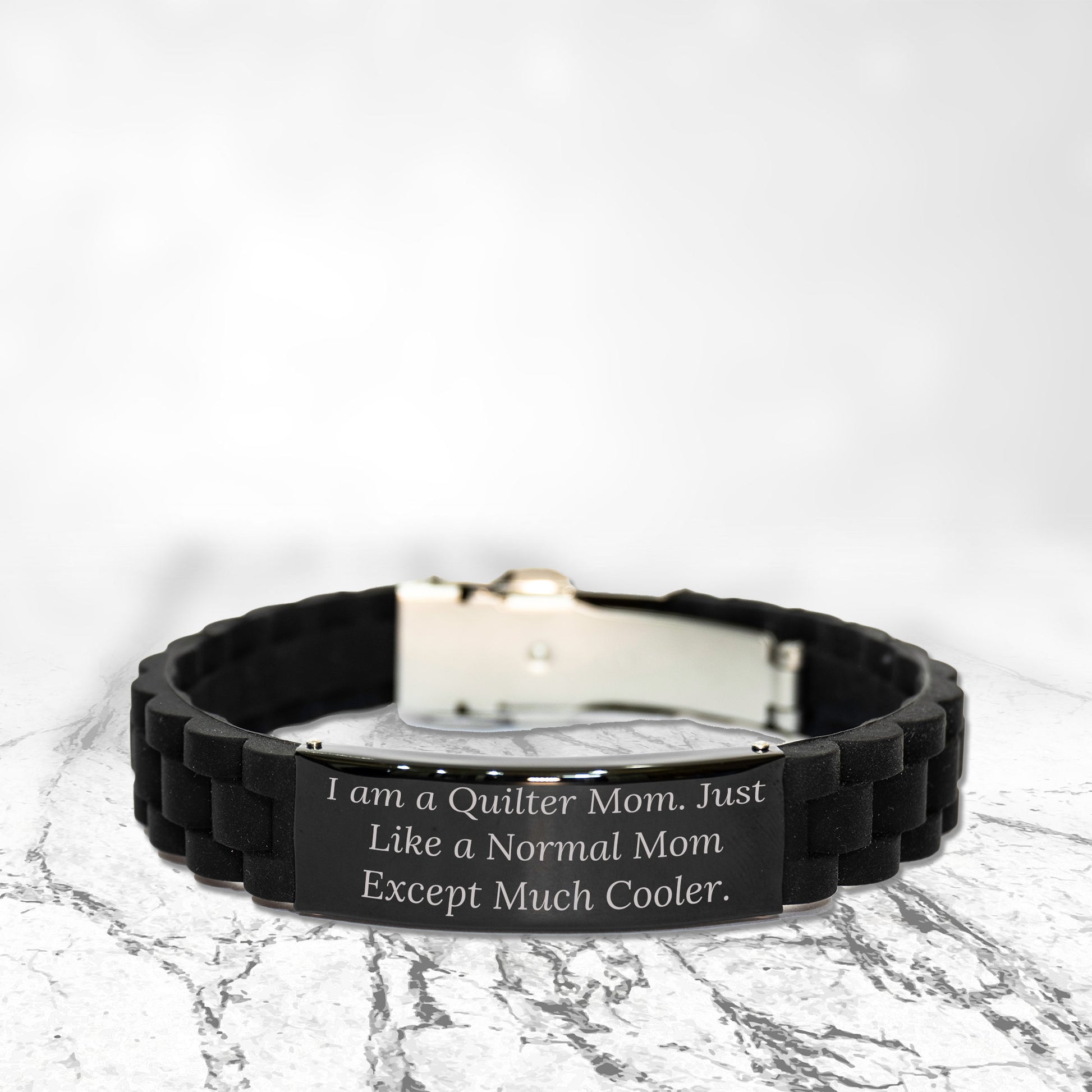 I’m a Quilter Mom – Just Like a Normal Mom Except Much Cooler | Engraved Glidelock Bracelet for Quilting Moms - Mallard Moon Gift Shop
