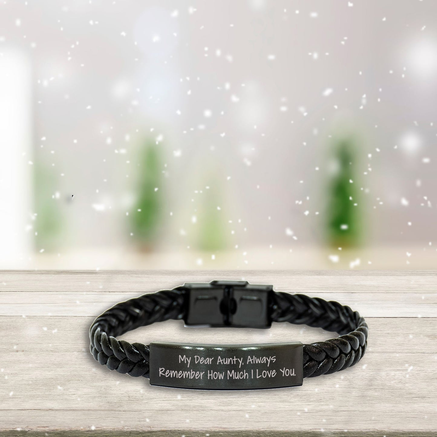 Spring Pet Products My Dear Aunty Valentine's Interlaced Leather Gift, Love from Men, Unique Aunty Ideas, Remember Me Always - Mallard Moon Gift Shop