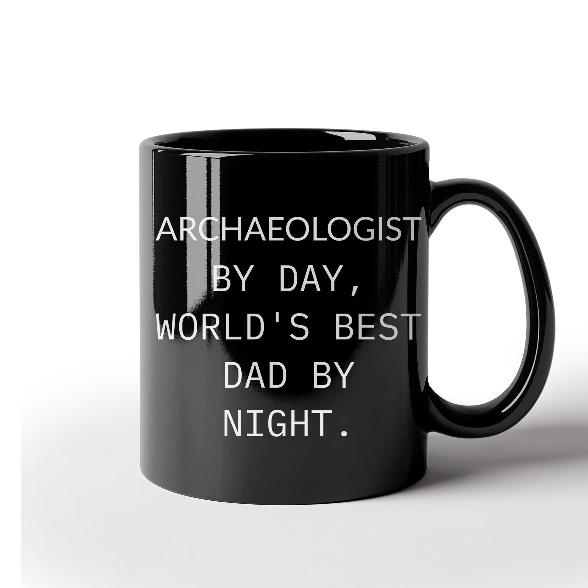 Funny Archaeologists Gifts for Men, Archaeologists by Day, World's Best Dad by Night, Black Coffee Mug for Graduate, Graduation Unique Gifts from Family - Mallard Moon Gift Shop