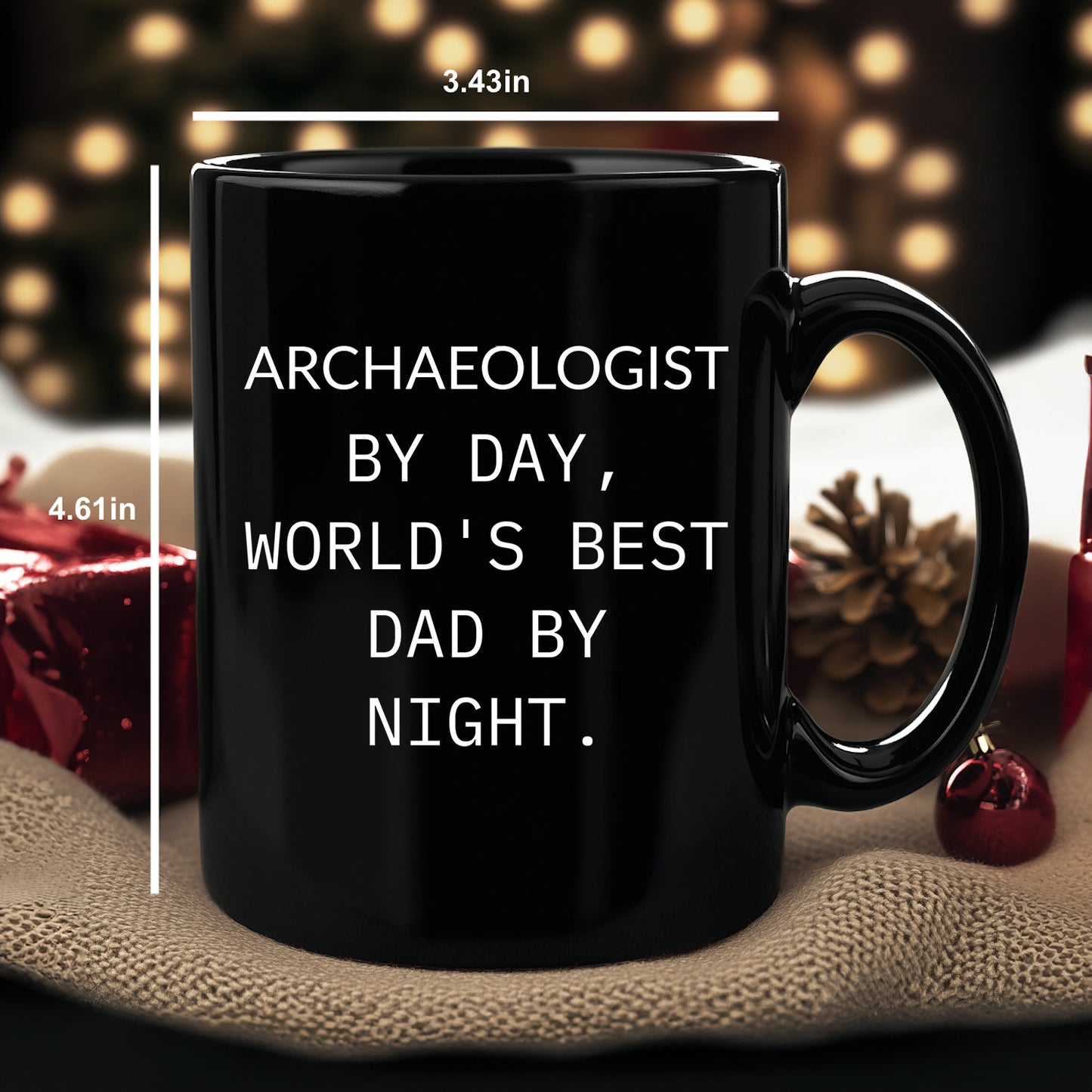 Funny Archaeologists Gifts for Men, Archaeologists by Day, World's Best Dad by Night, Black Coffee Mug for Graduate, Graduation Unique Gifts from Family - Mallard Moon Gift Shop